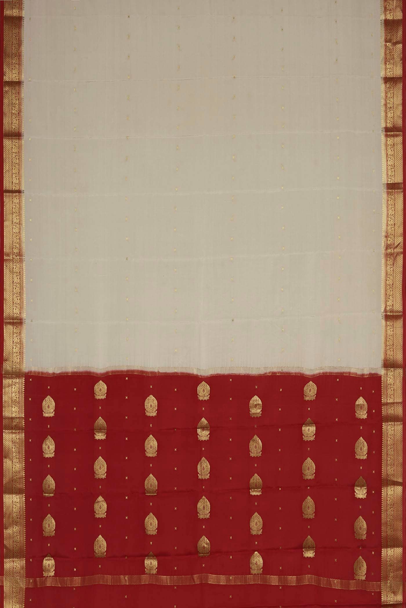 Cream Mysore Crepe Saree