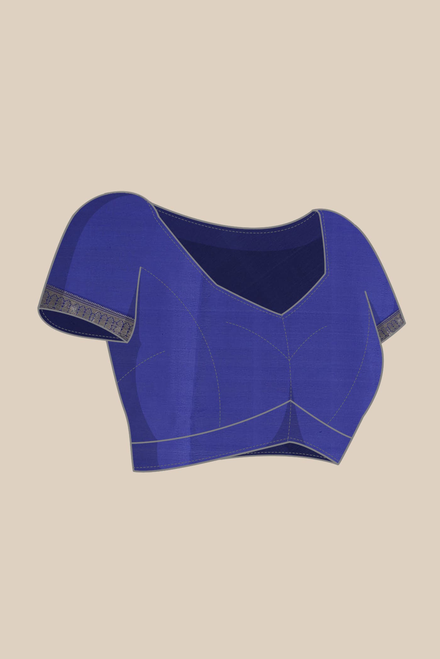 Blue Mysore Crepe Saree