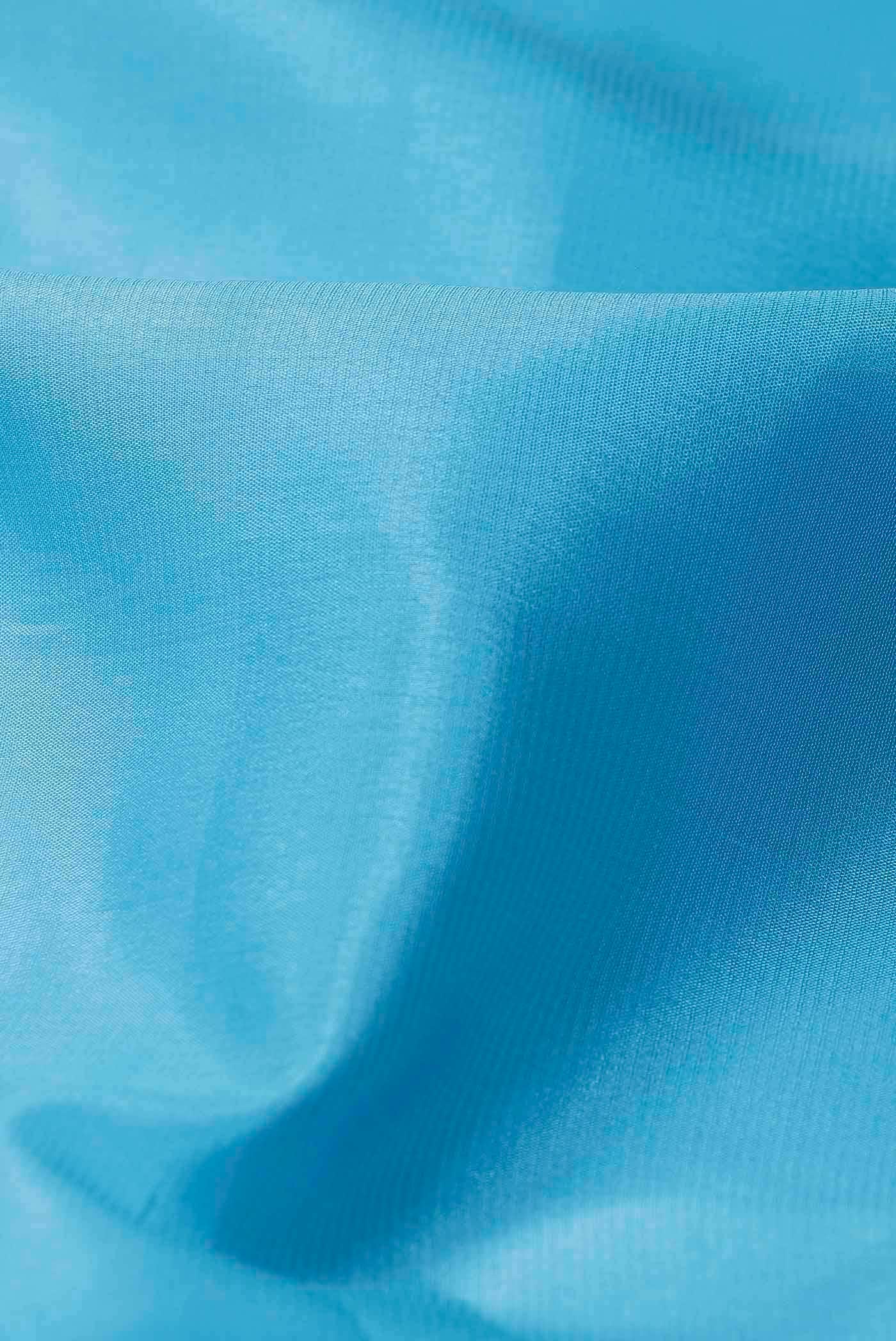Blue Mysore Crepe Saree