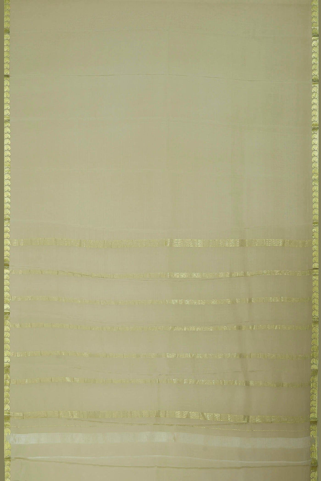 Cream Mysore Crepe Saree