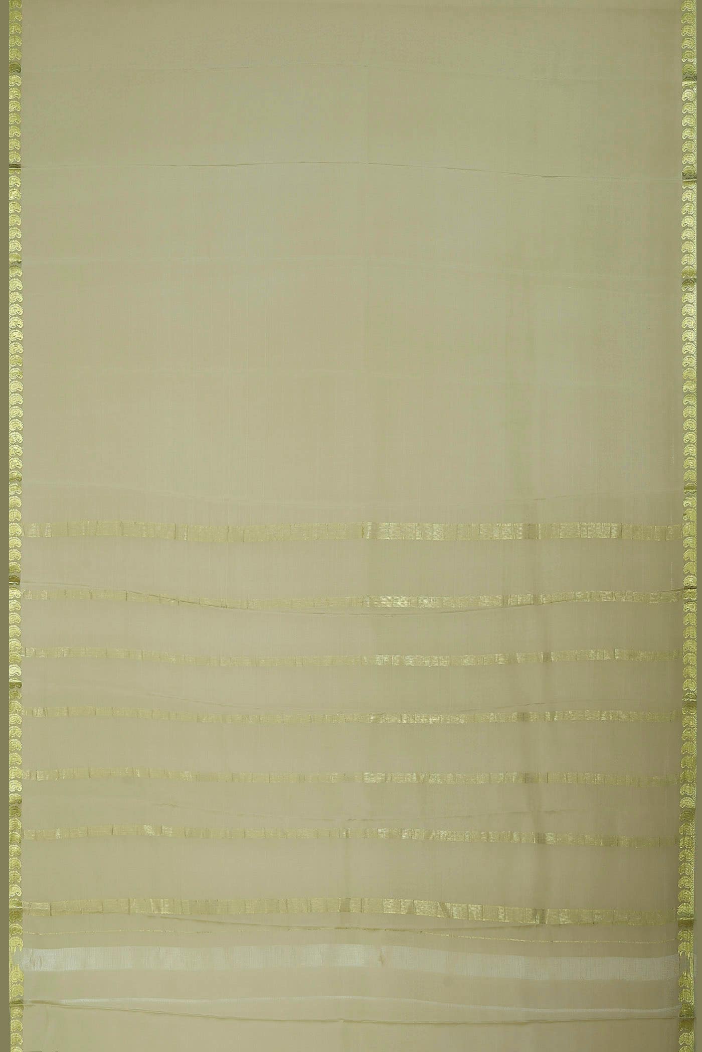 Cream Mysore Crepe Saree