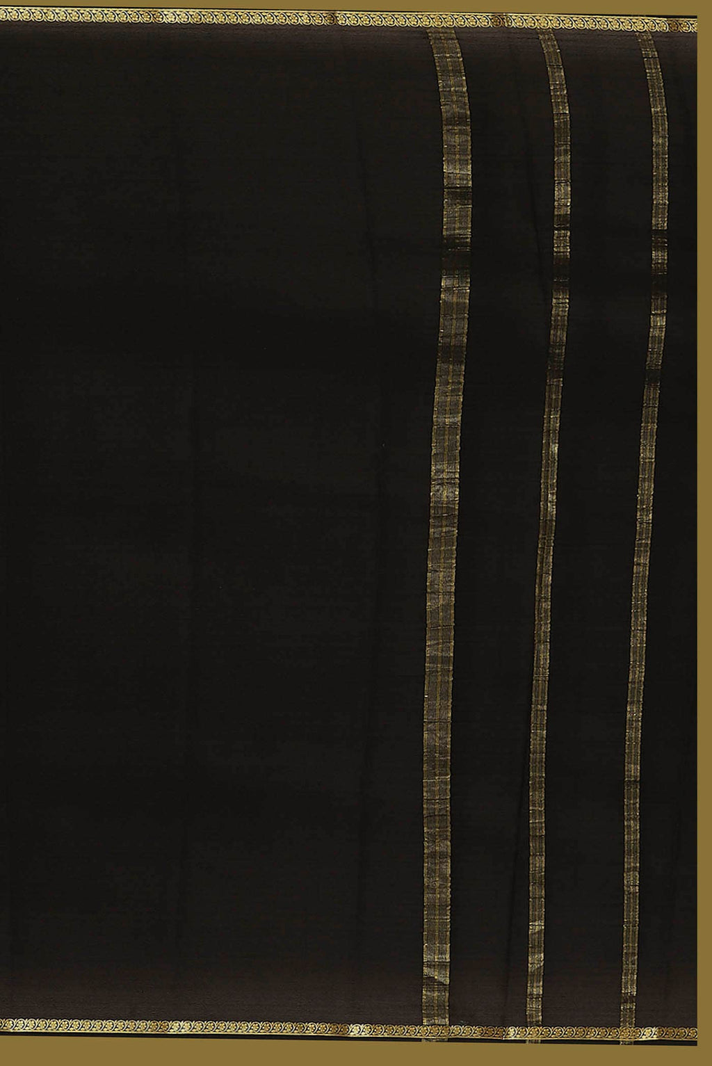Black Mysore Crepe Saree