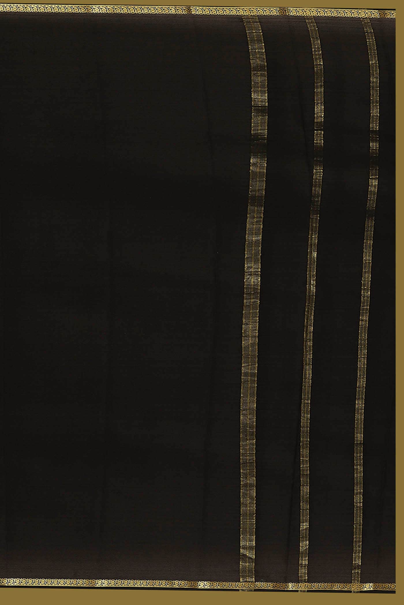 Black Mysore Crepe Saree