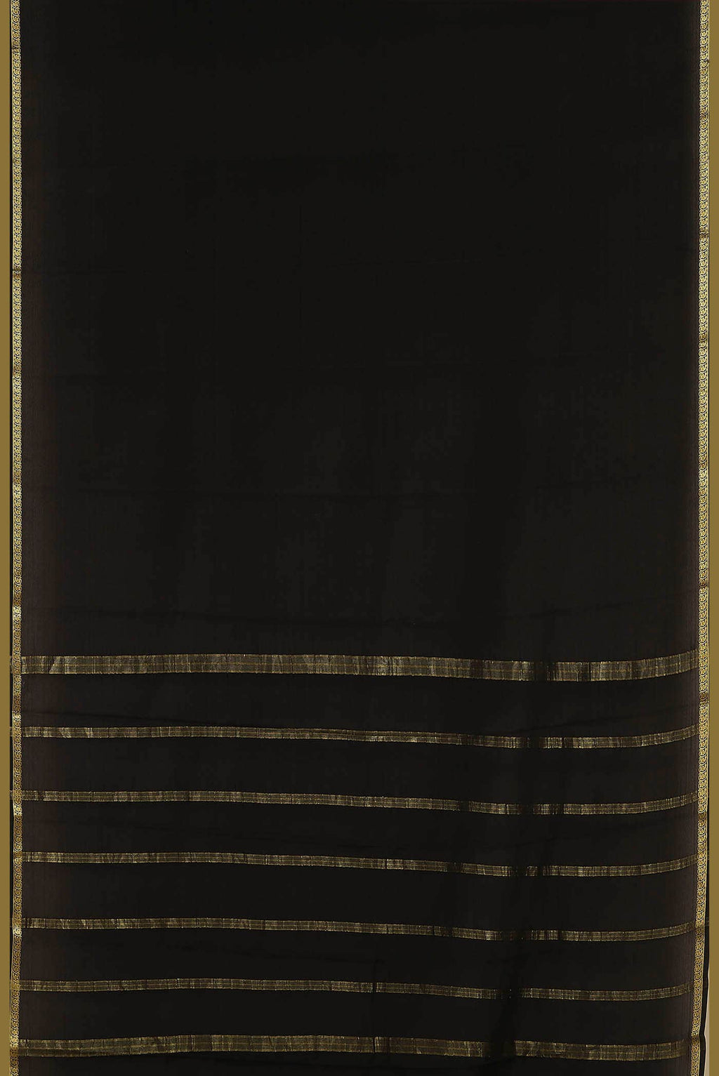 Black Mysore Crepe Saree