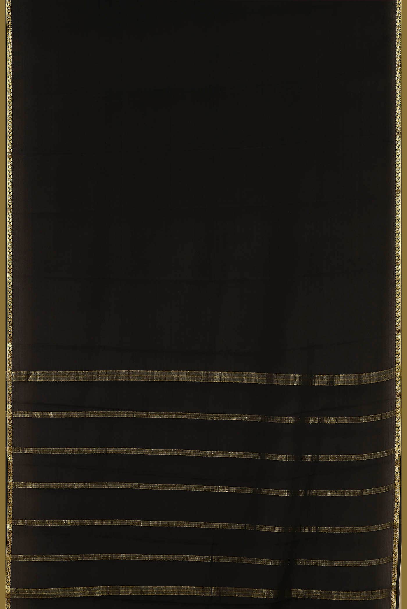 Black Mysore Crepe Saree