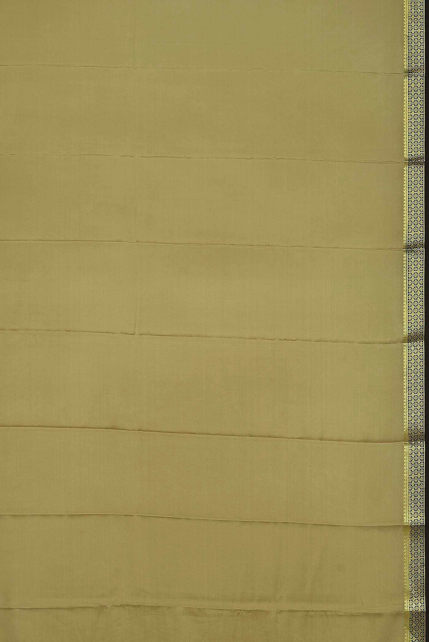 Beige Mysore Crepe Saree