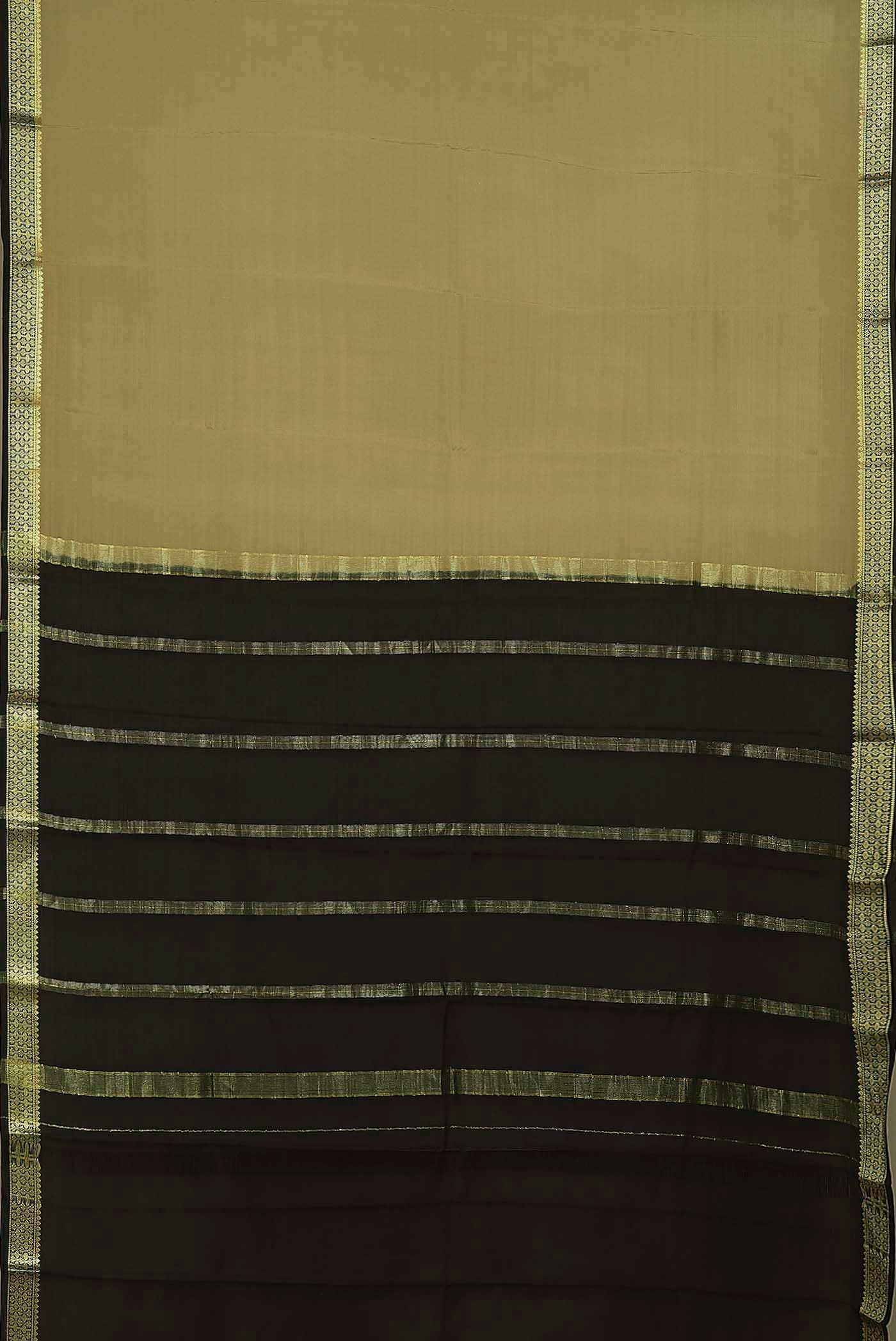 Beige Mysore Crepe Saree