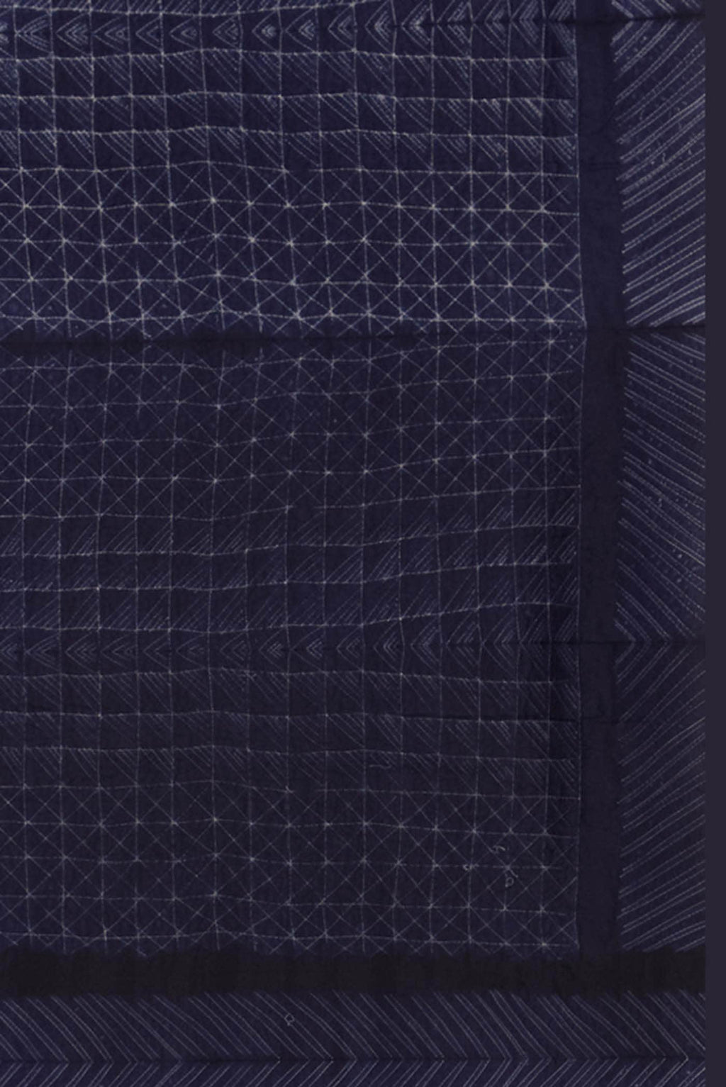 Navy Blue Tussar Silk Saree