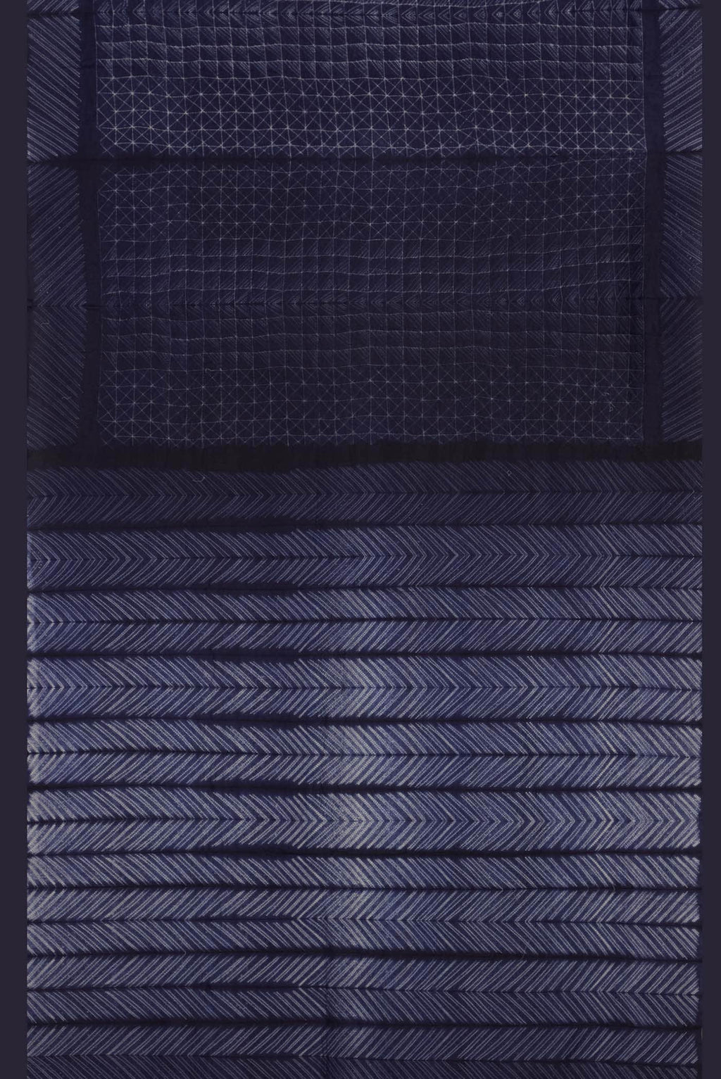 Navy Blue Tussar Silk Saree