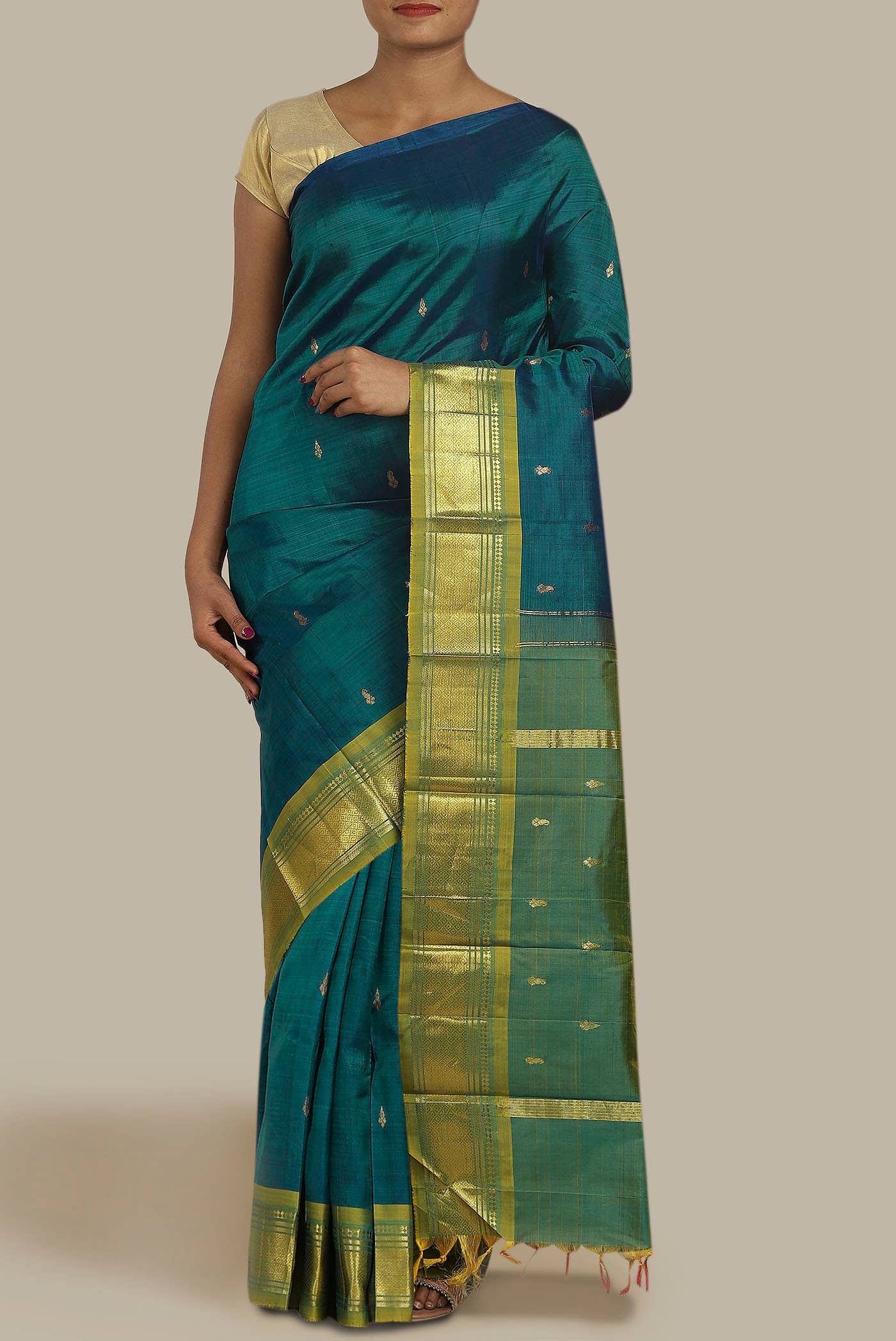 Blue Kanchipuram Silk Saree