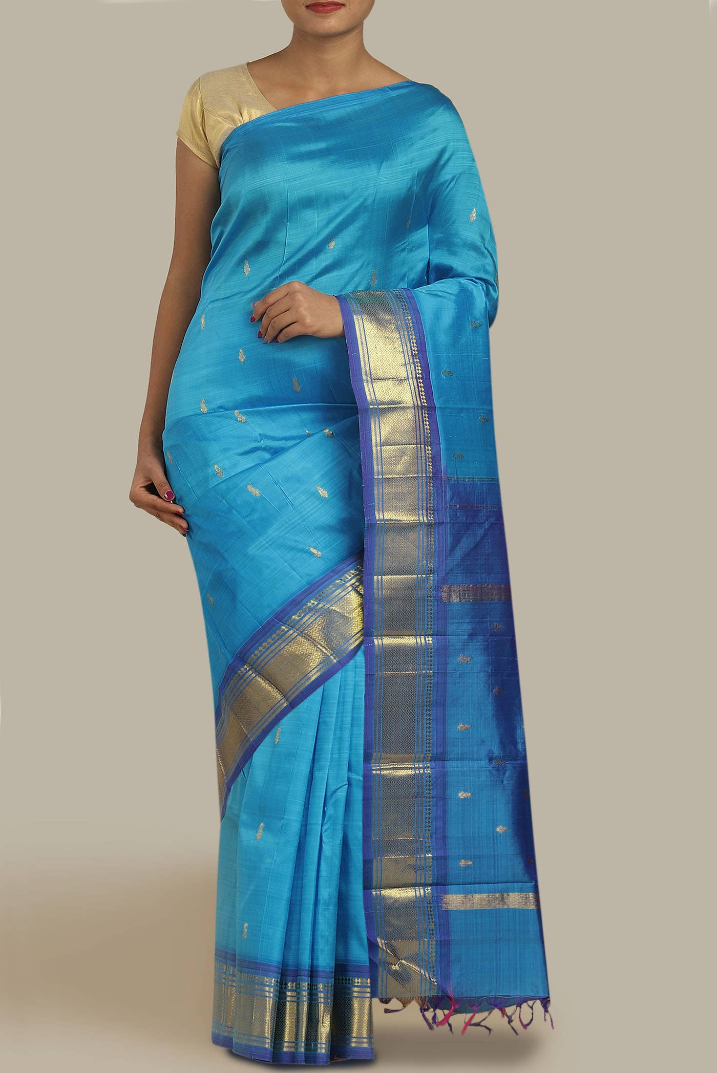 Blue Kanchipuram Silk Saree