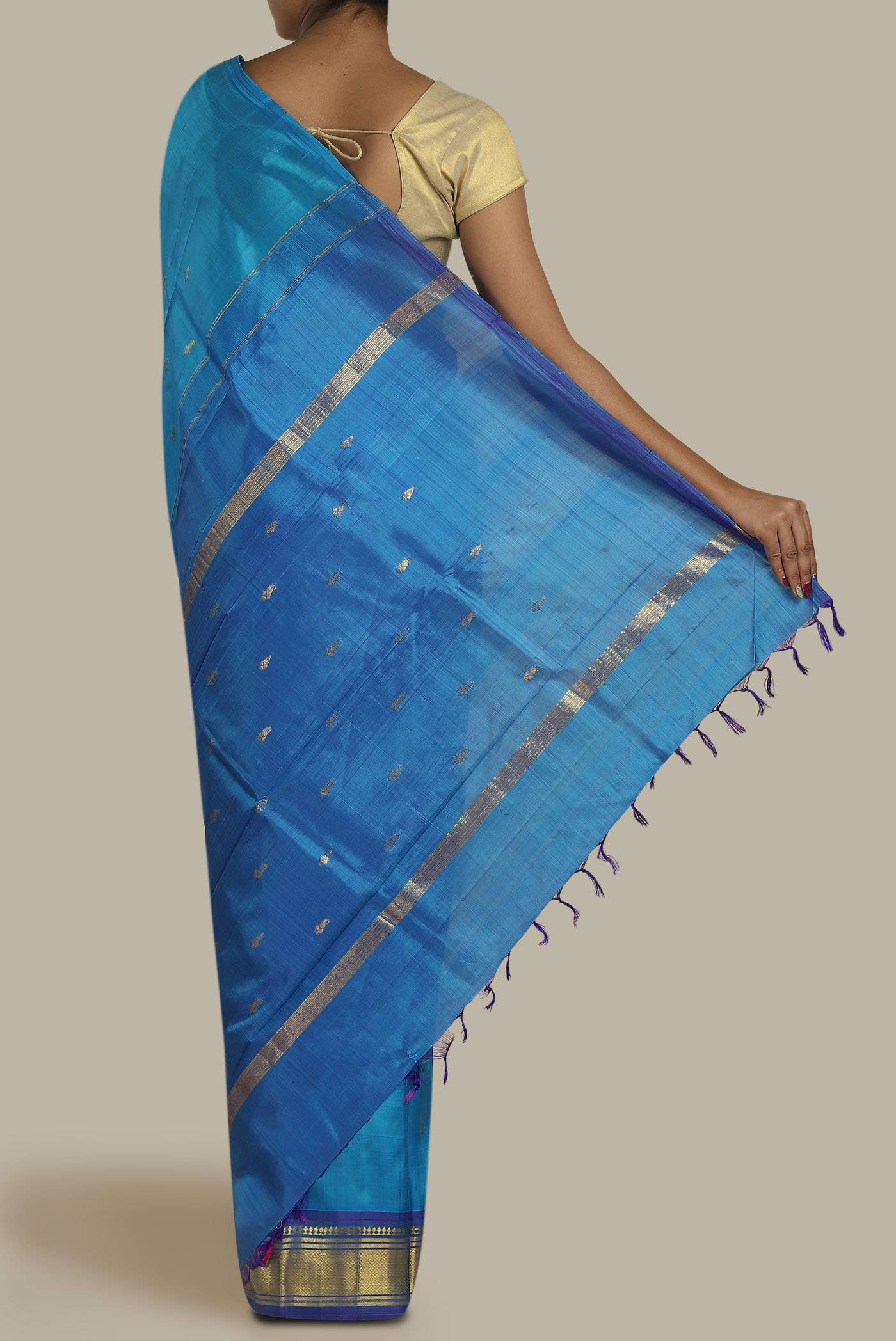 Blue Kanchipuram Silk Saree