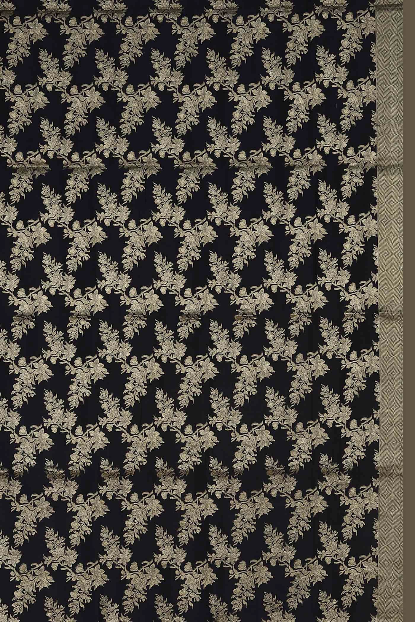 Black Banarasi Silk Saree