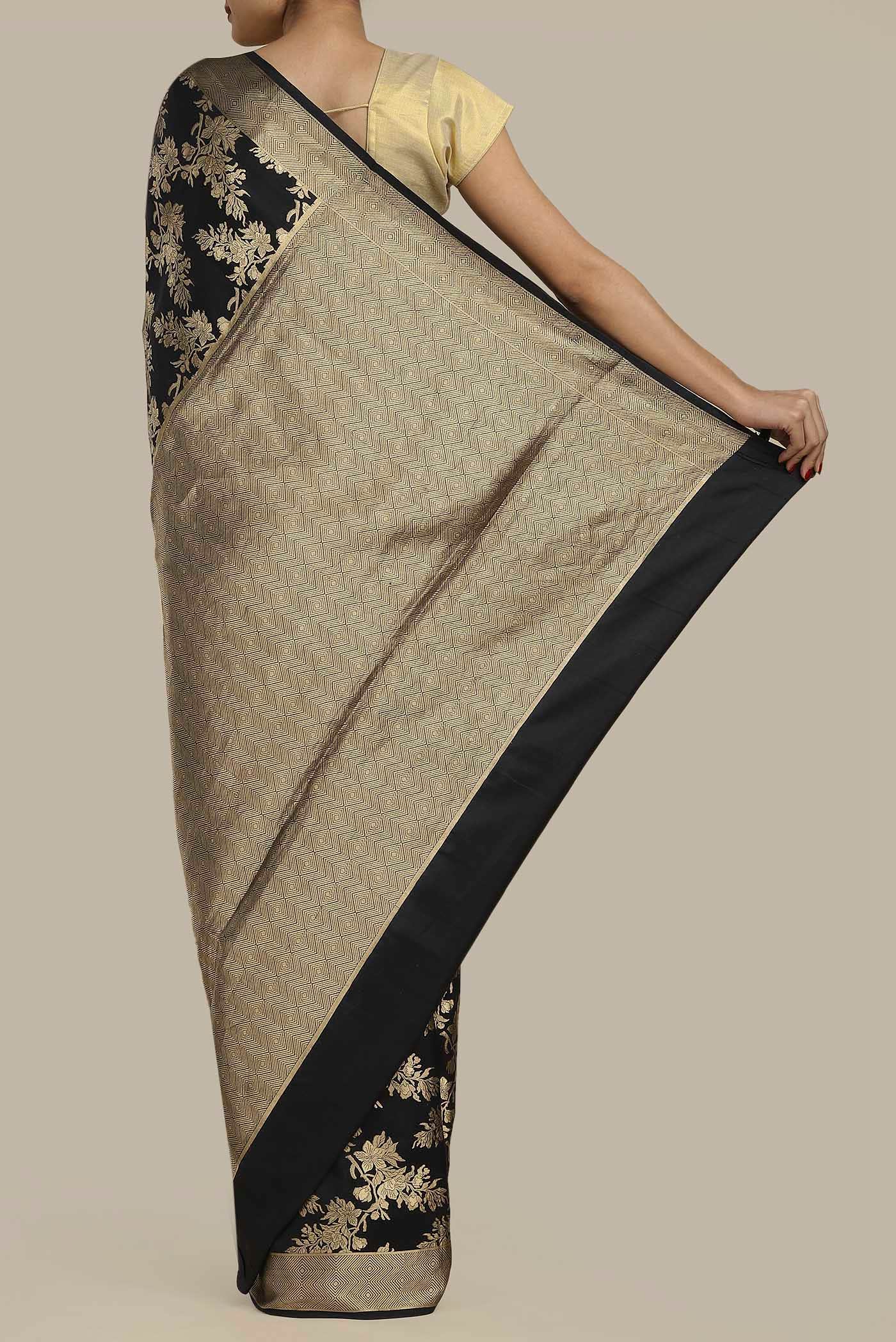 Black Banarasi Silk Saree