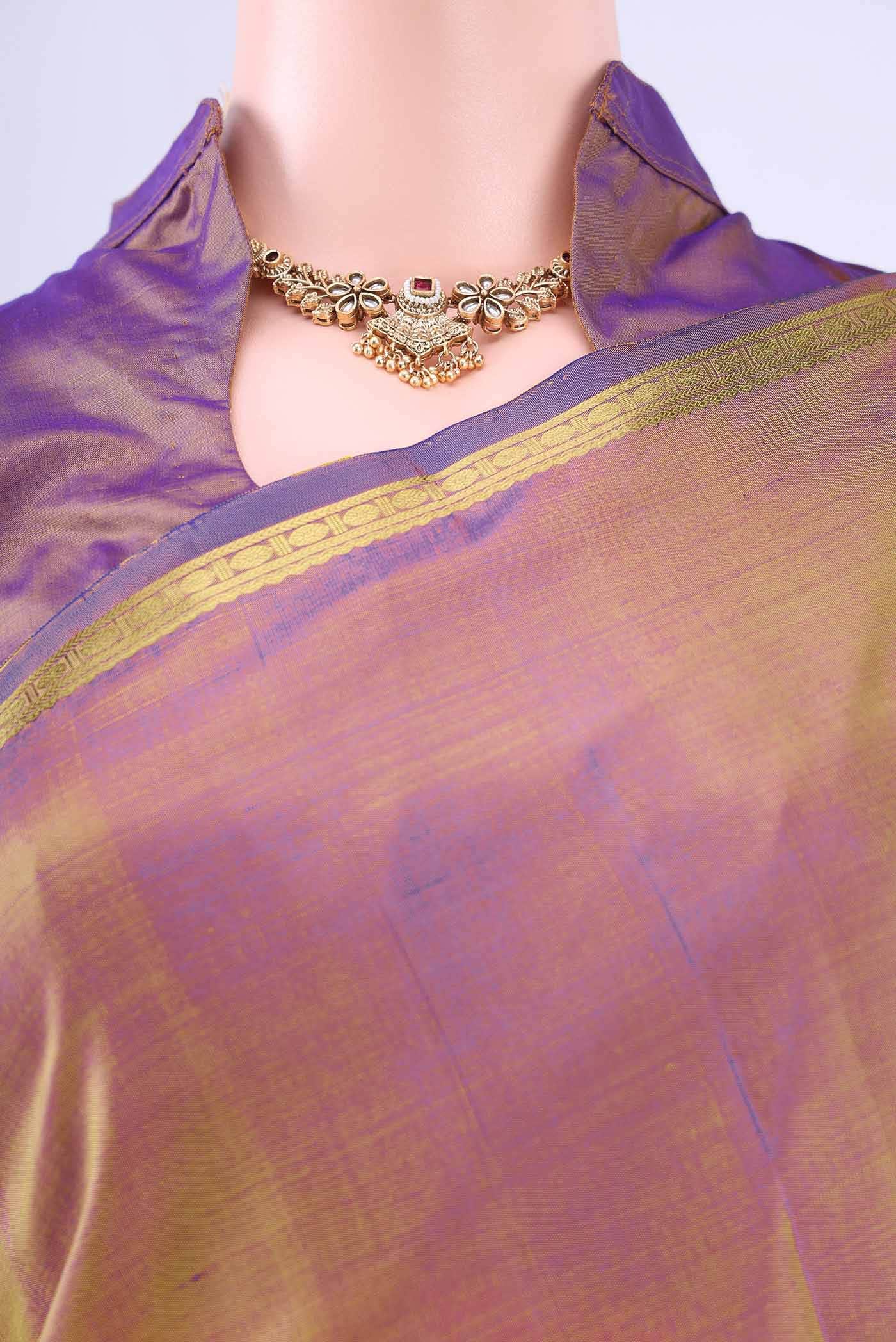 no Dual Tone Kanchipuram Silk Saree