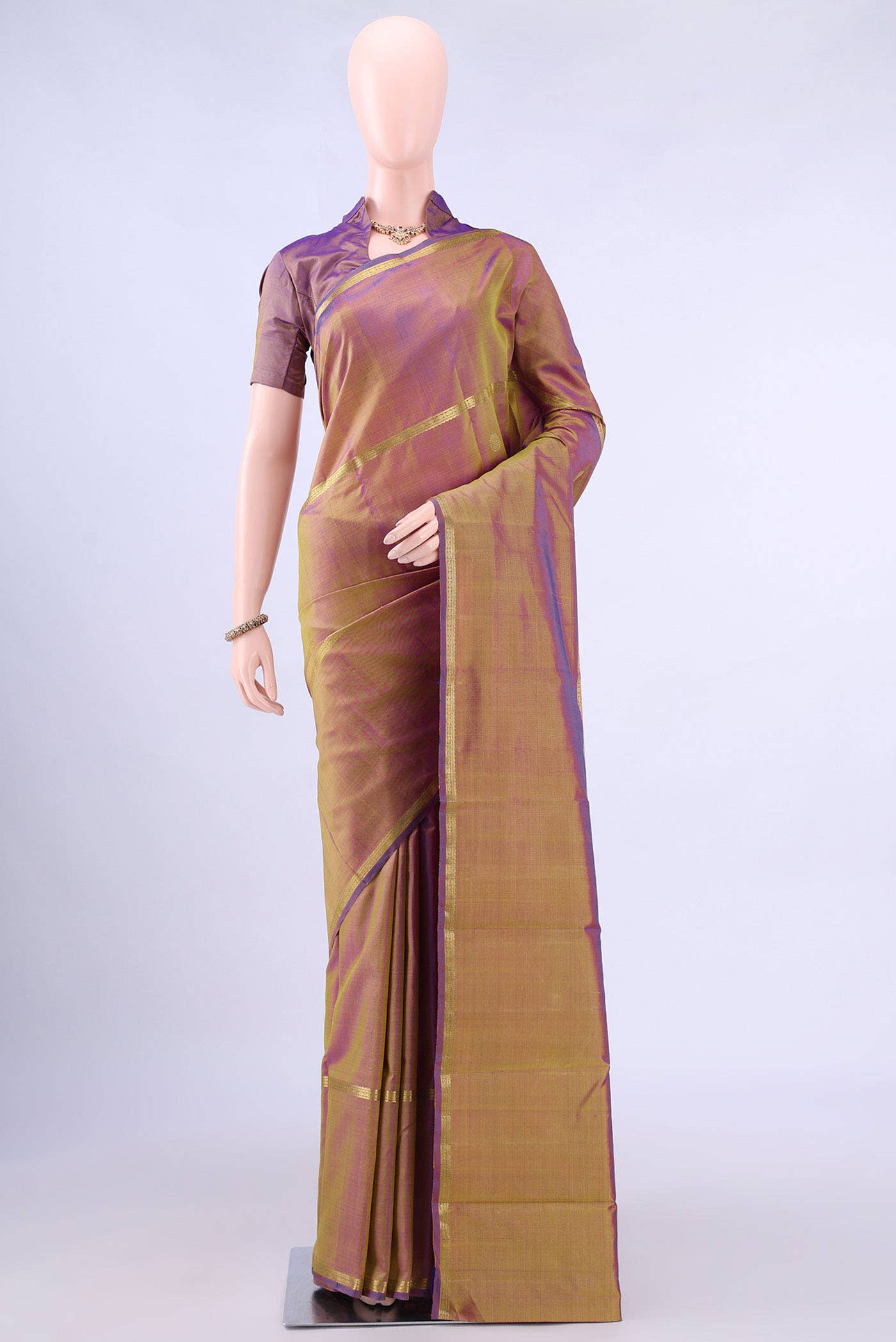 no Dual Tone Kanchipuram Silk Saree