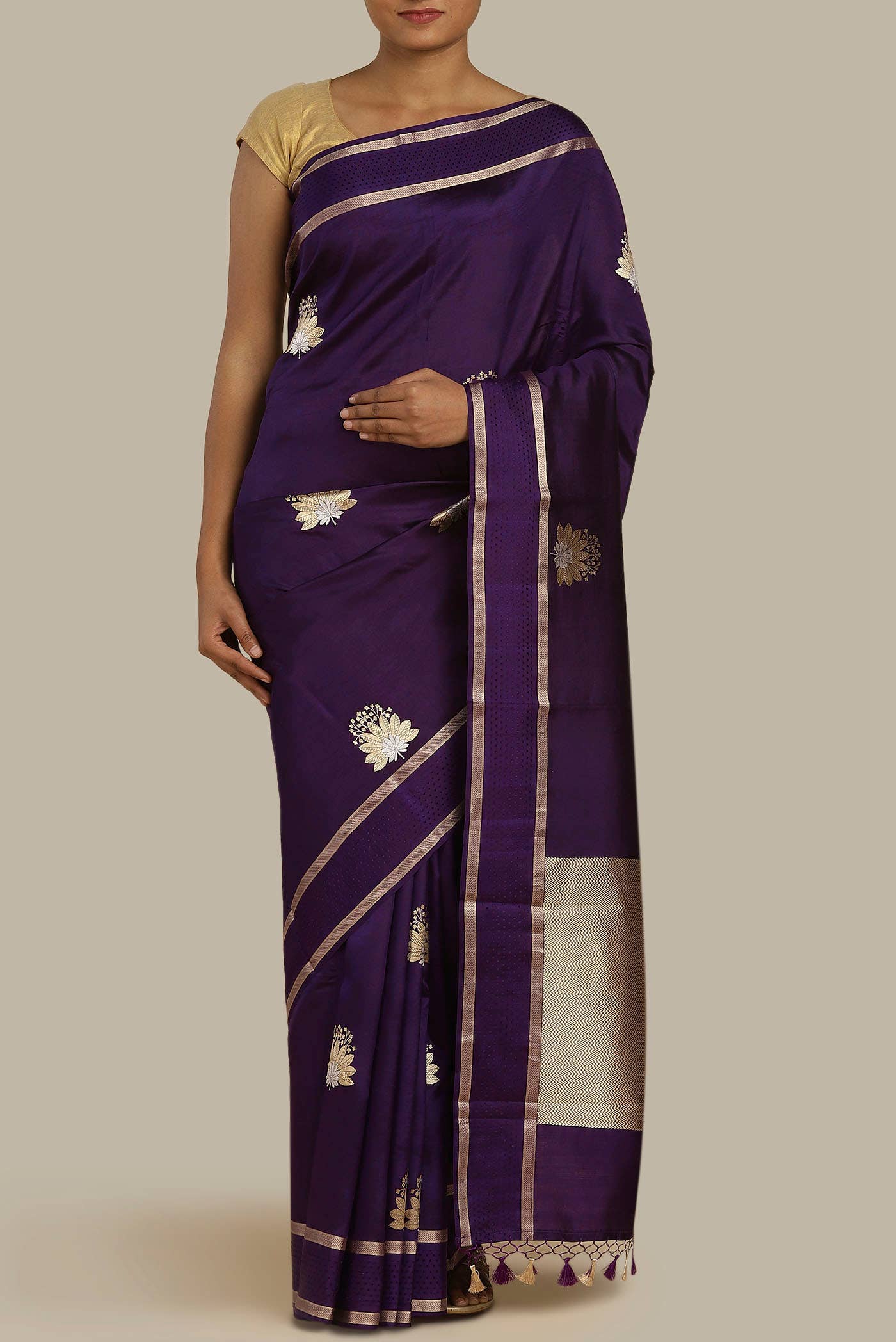 Blue Banarasi Silk Saree