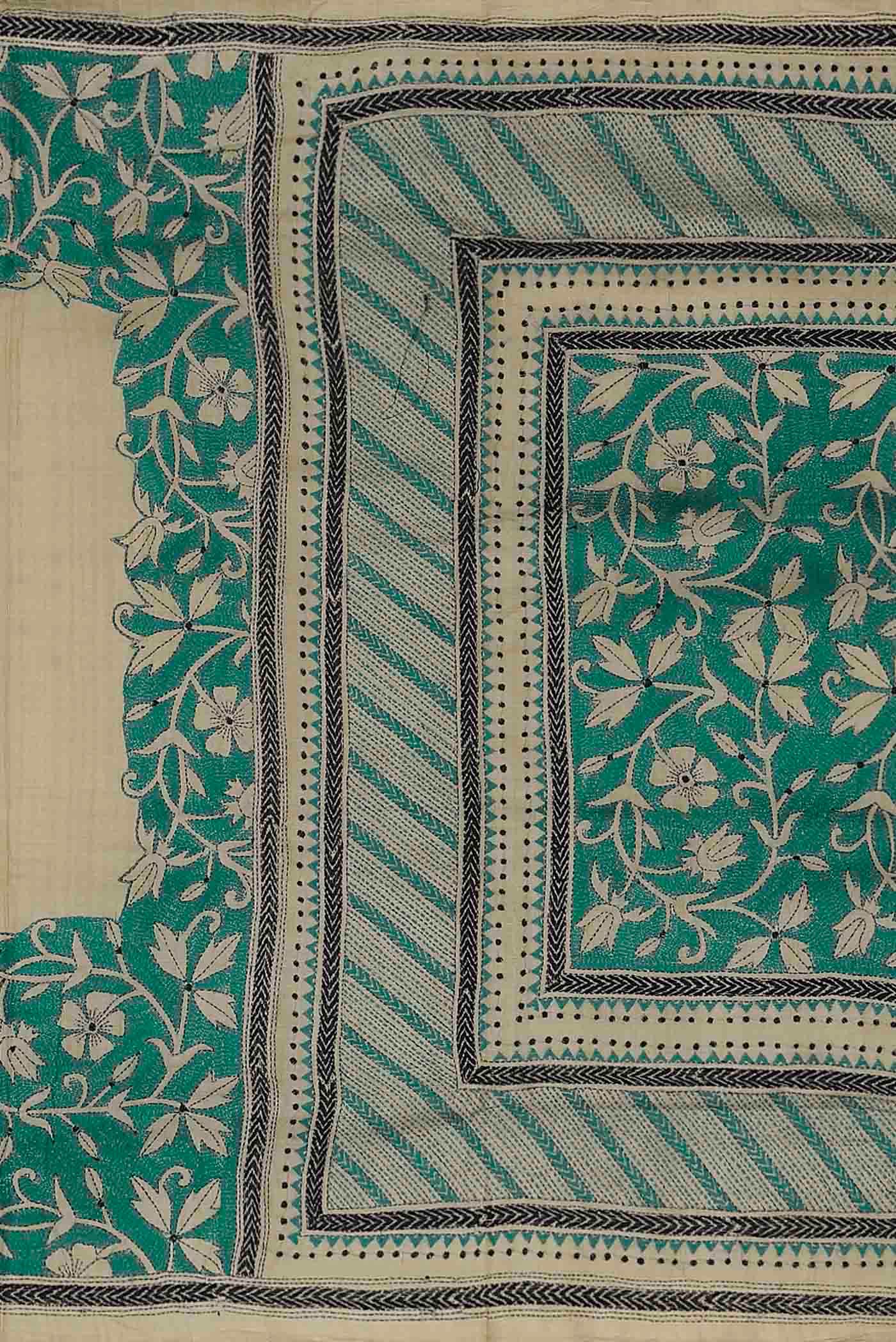 Beige Tussar Silk Saree
