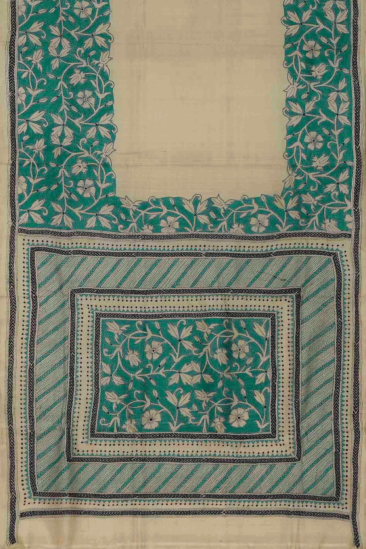 Beige Tussar Silk Saree