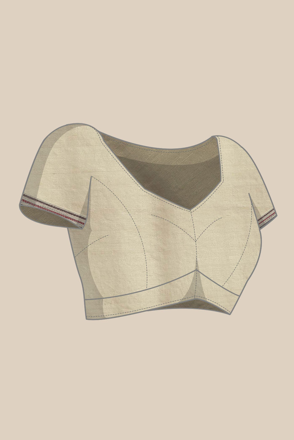 Cream Tussar Silk Saree