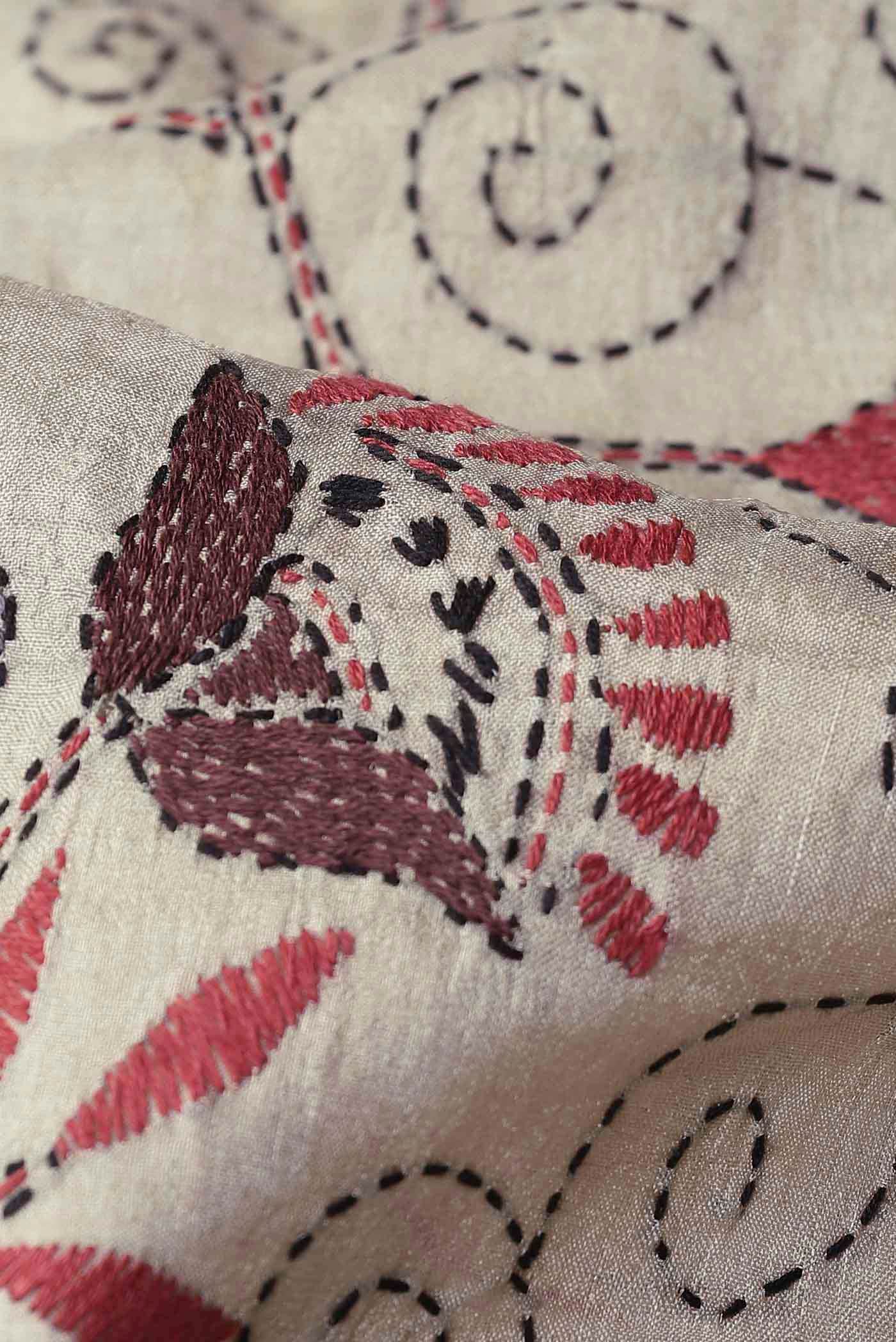 Cream Tussar Silk Saree