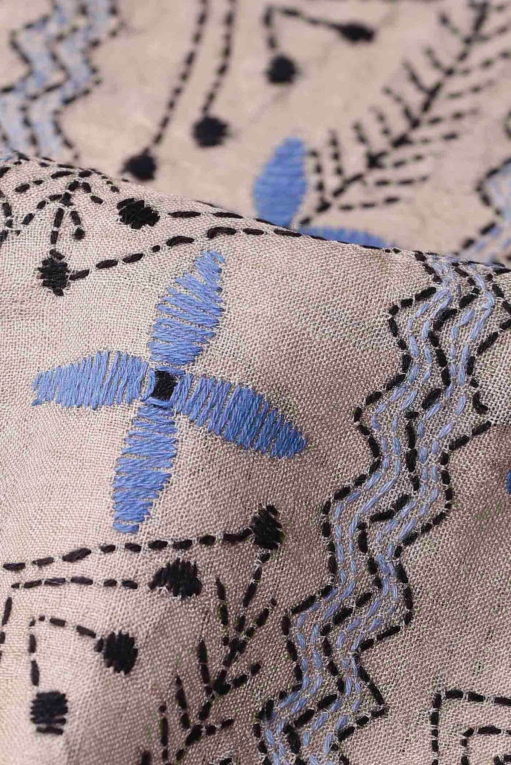 Beige Tussar Silk Saree