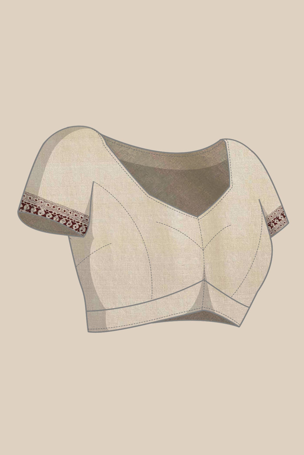 Beige Tussar Silk Saree