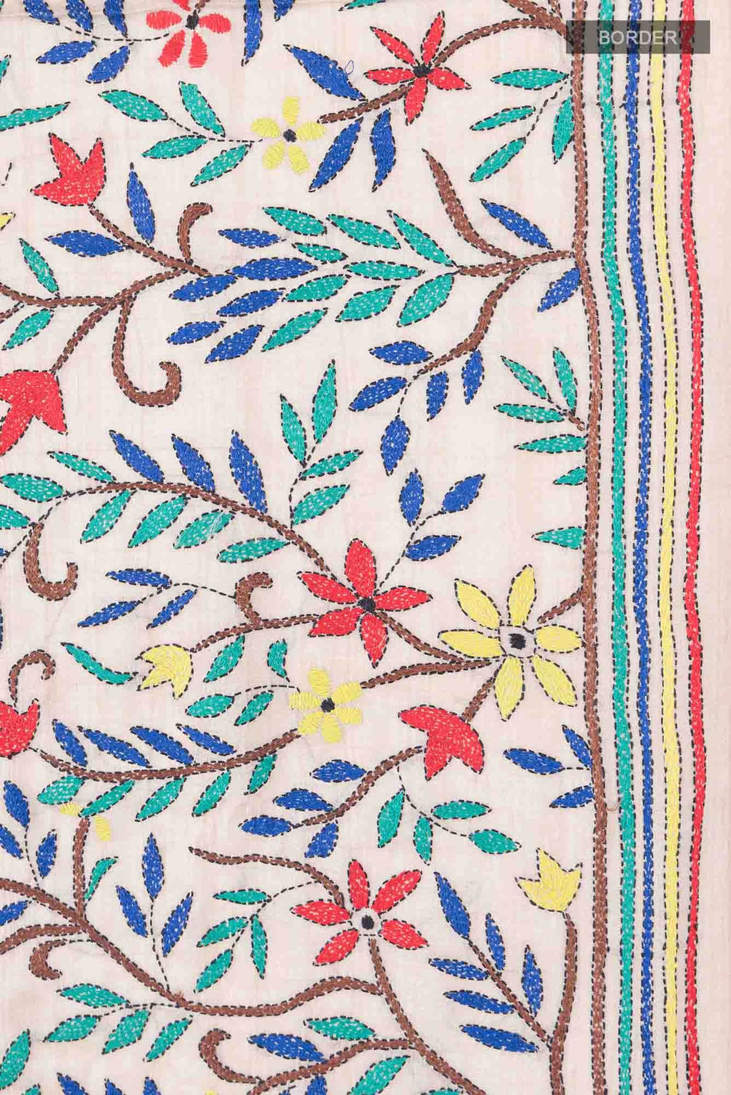 Beige Tussar Saree