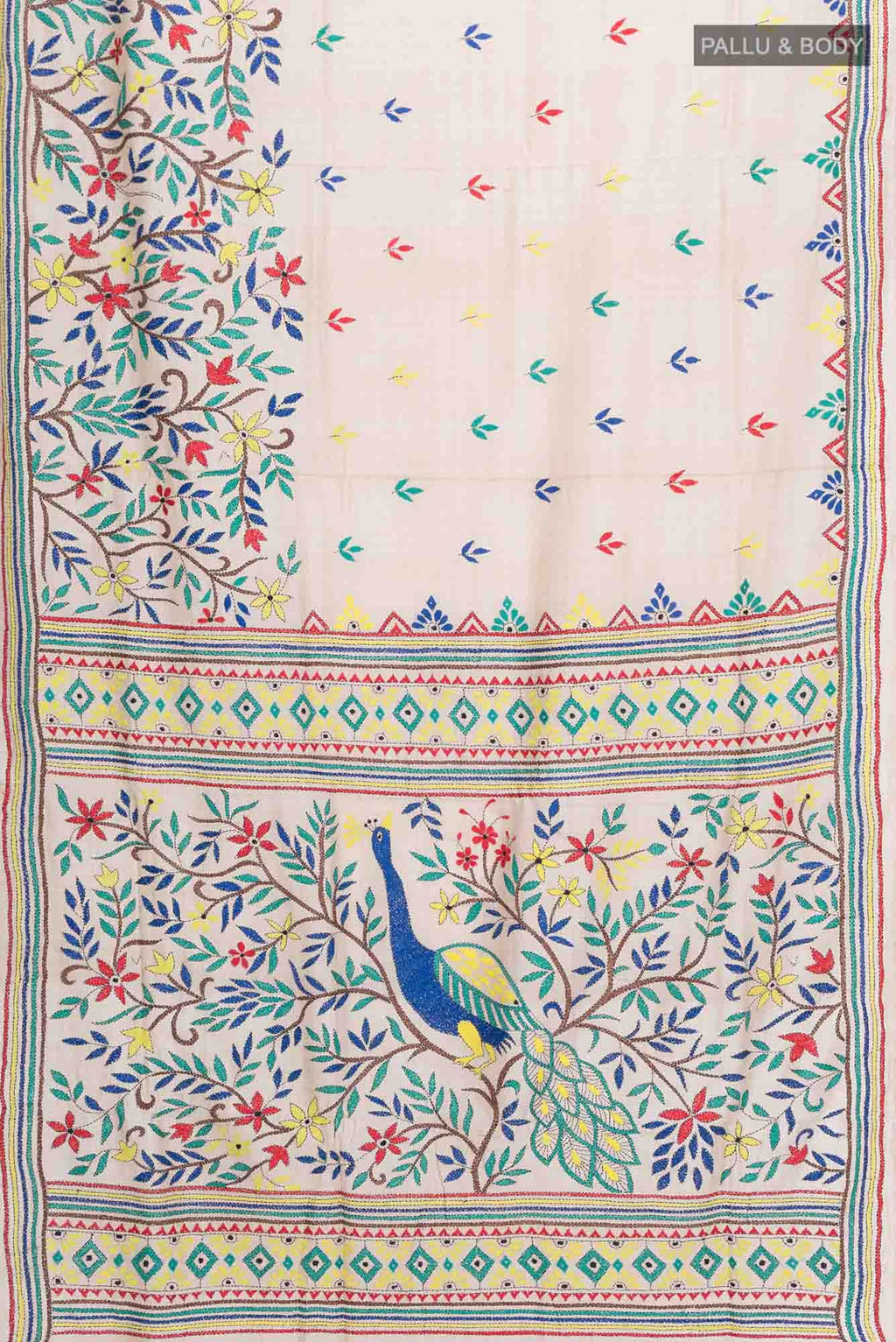 Beige Tussar Saree