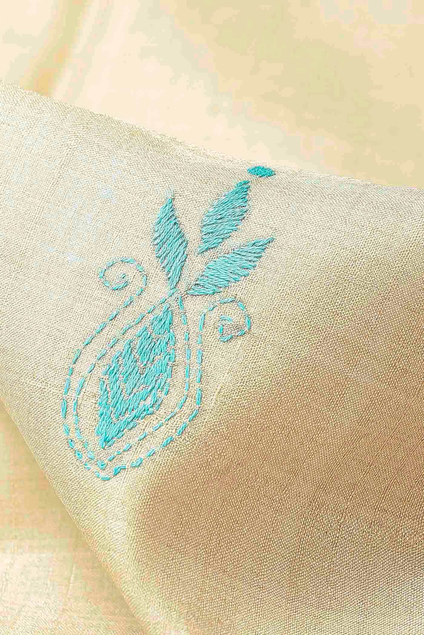 Beige Tussar Silk Saree