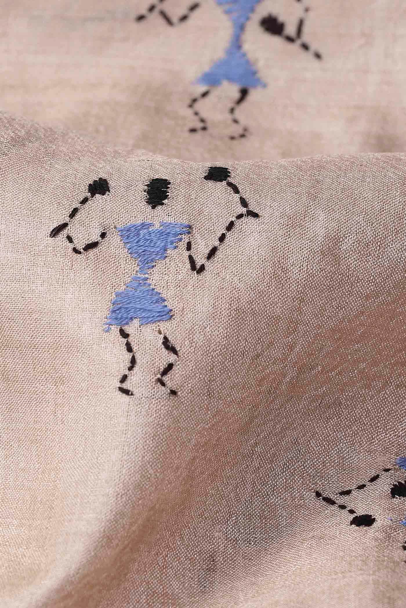 Beige Tussar Silk Saree