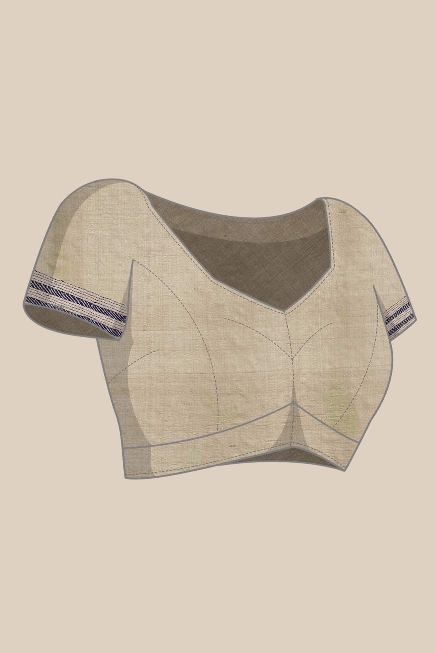 Beige Tussar Silk Saree