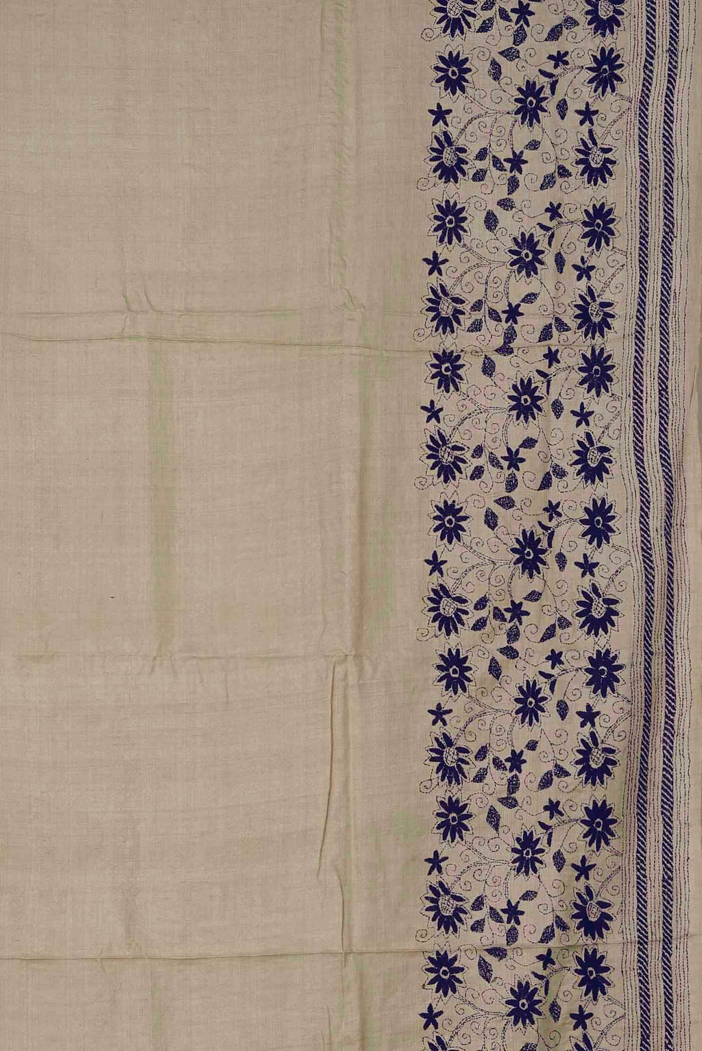 Beige Tussar Silk Saree
