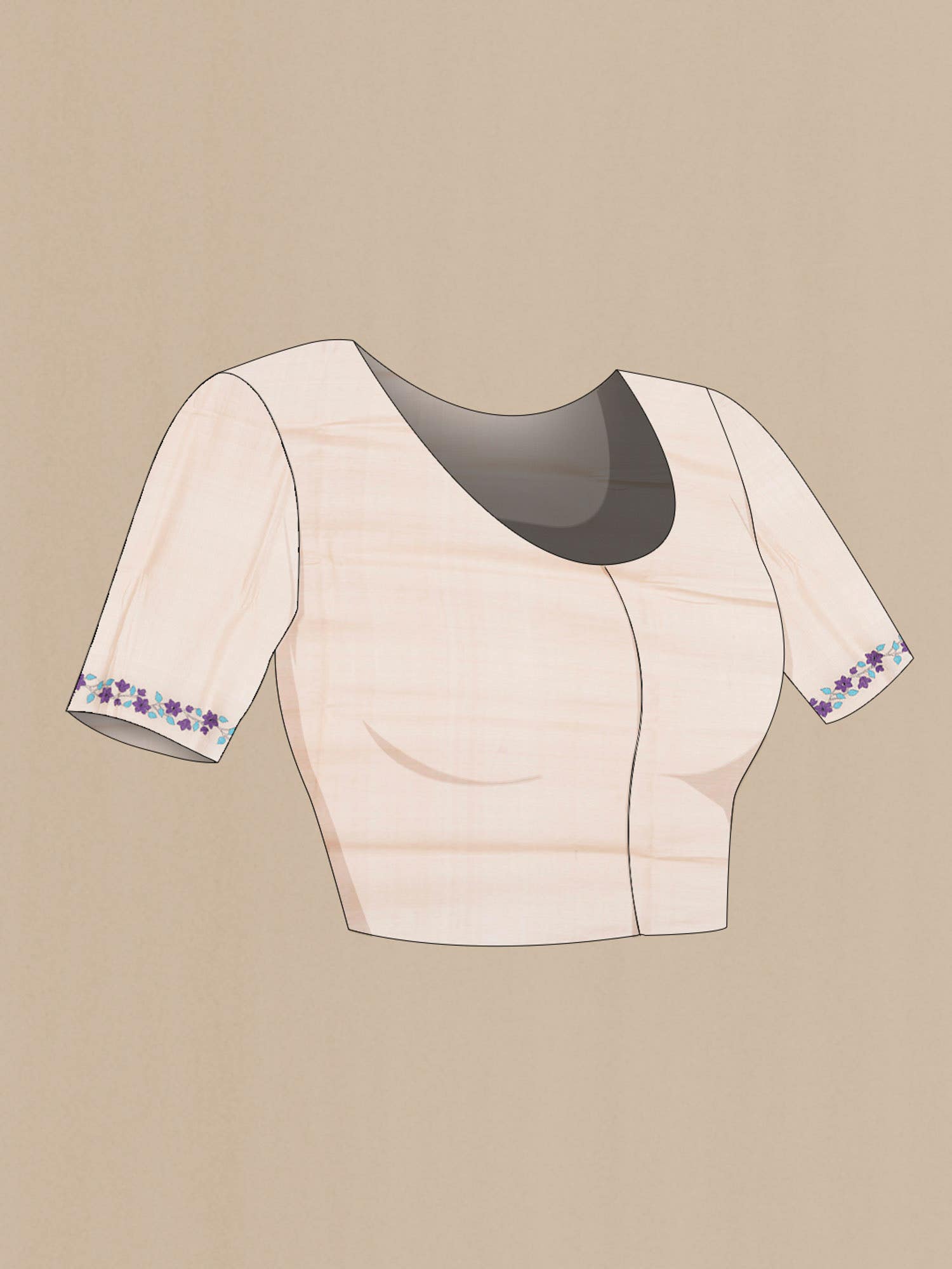 Beige Tussar Saree