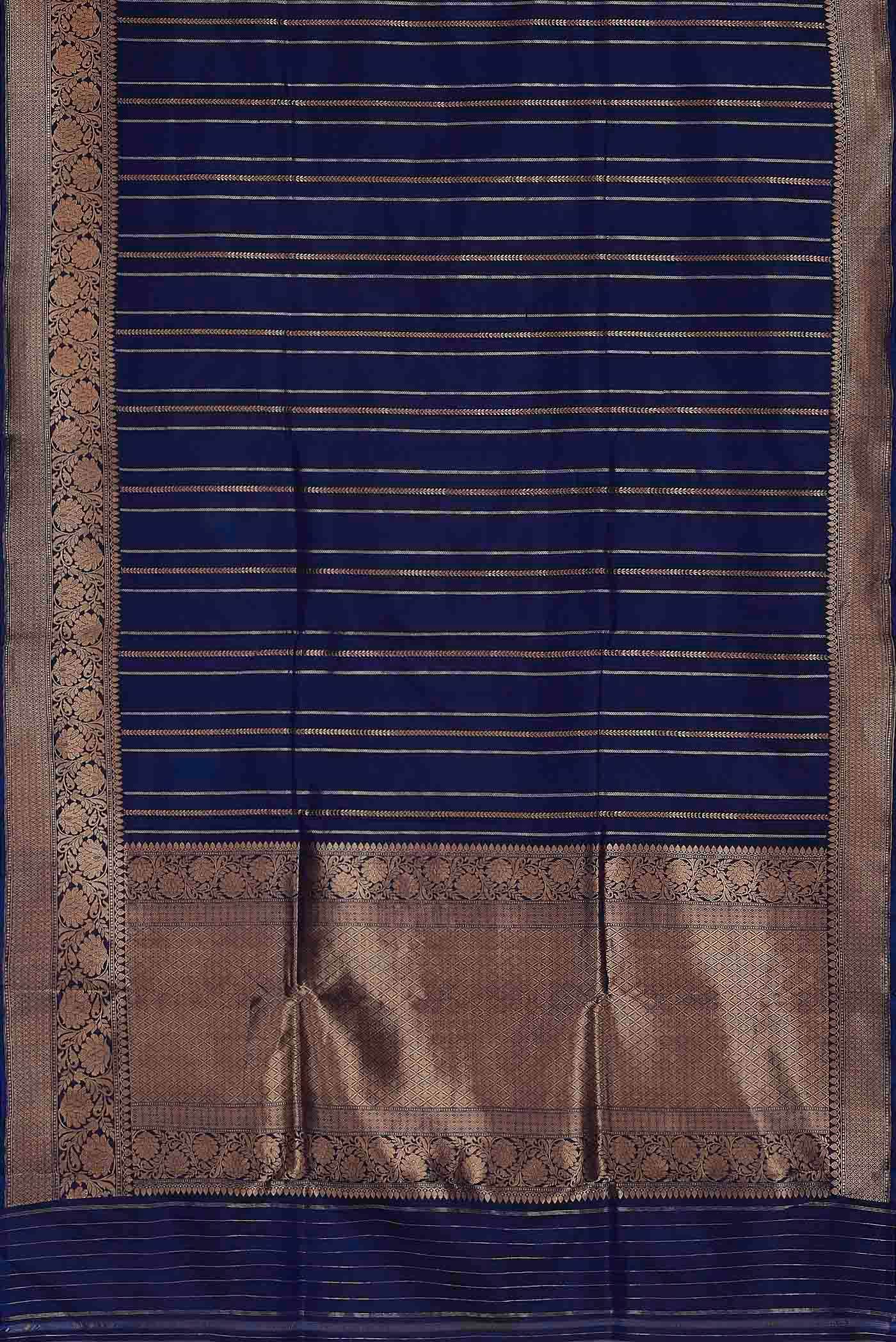 Blue Banarasi Katan Silk Saree