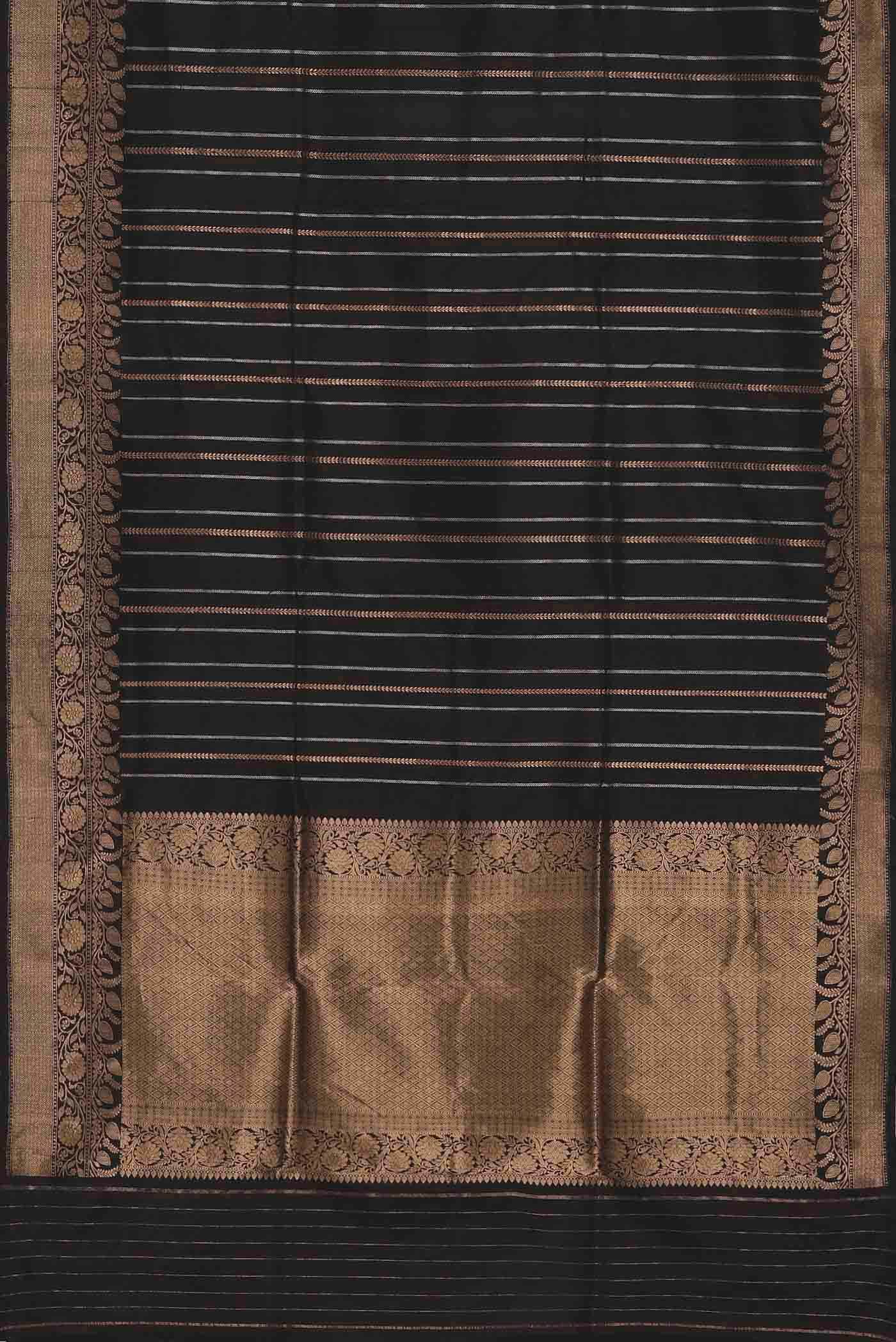 Black Banarasi Katan Silk Saree