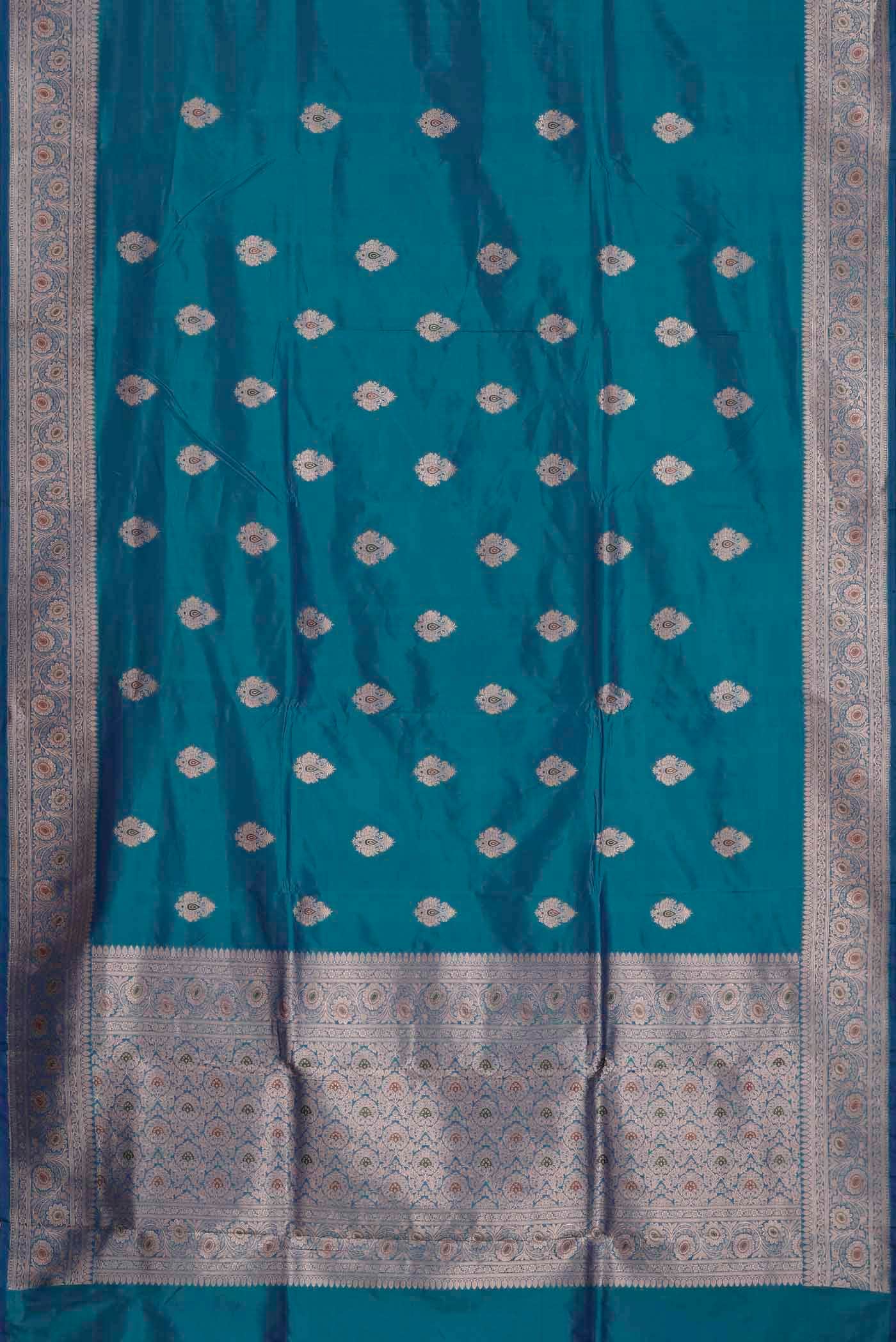 Blue Banarasi Katan Silk Saree