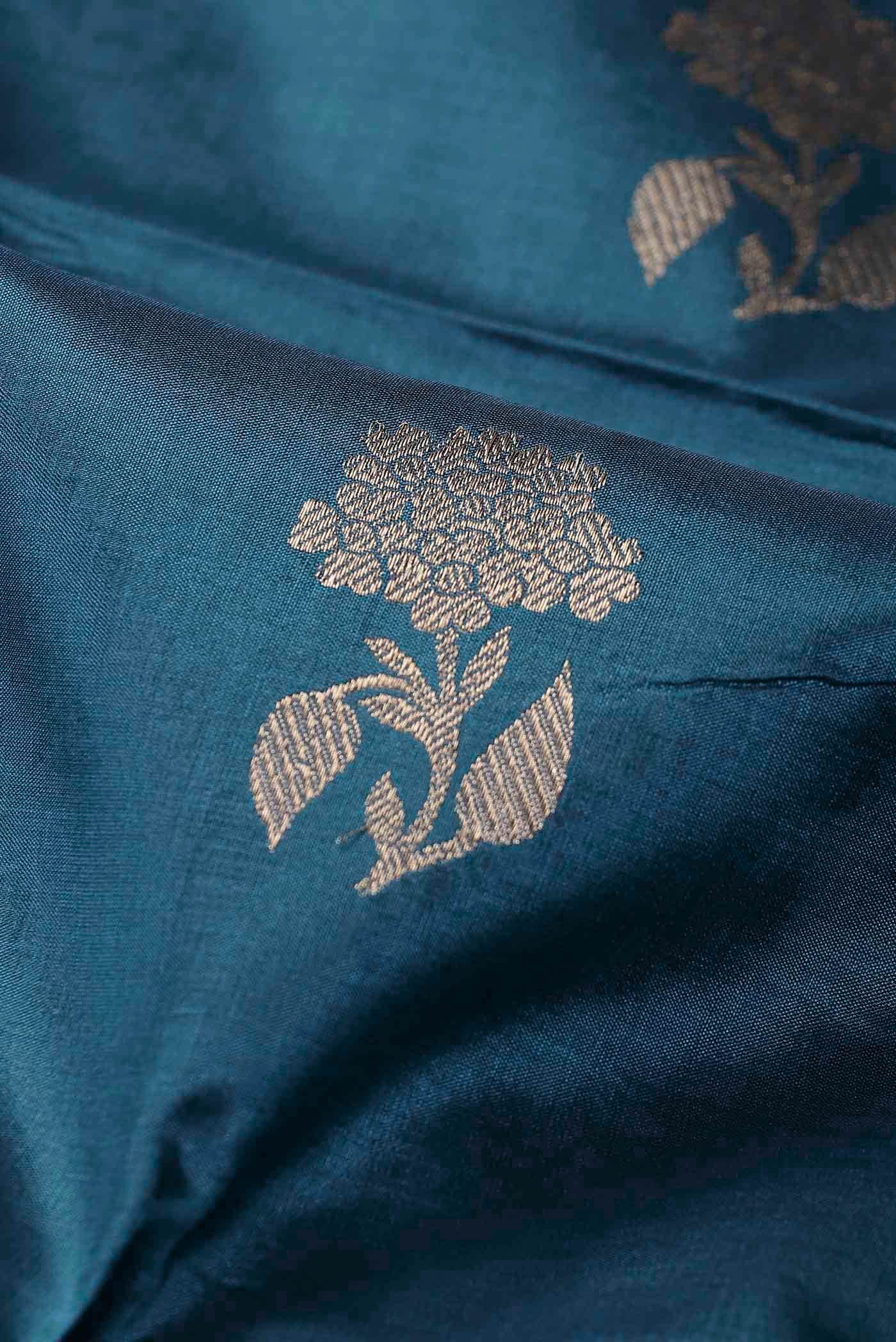 Blue Banarasi Katan Silk Saree