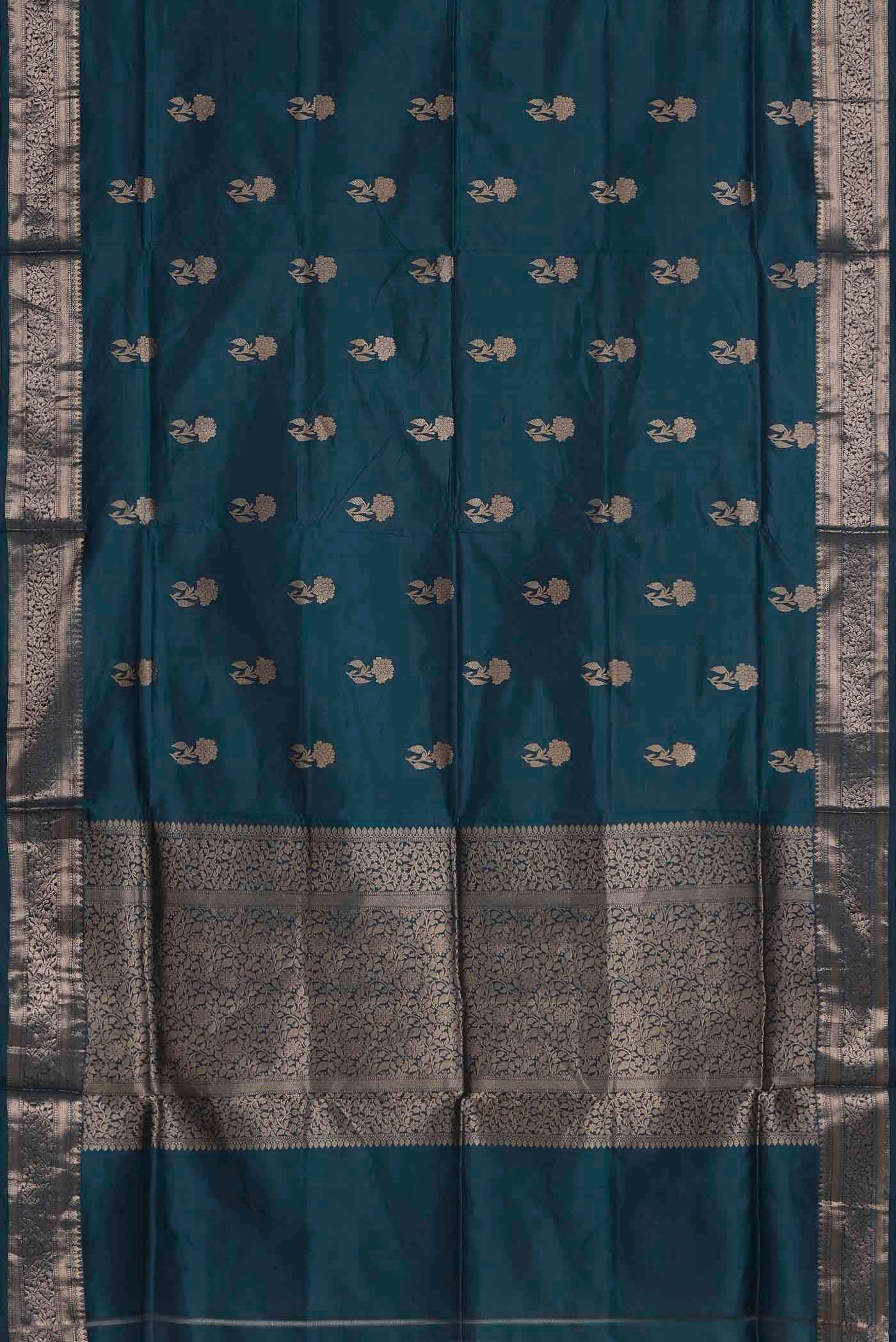 Blue Banarasi Katan Silk Saree