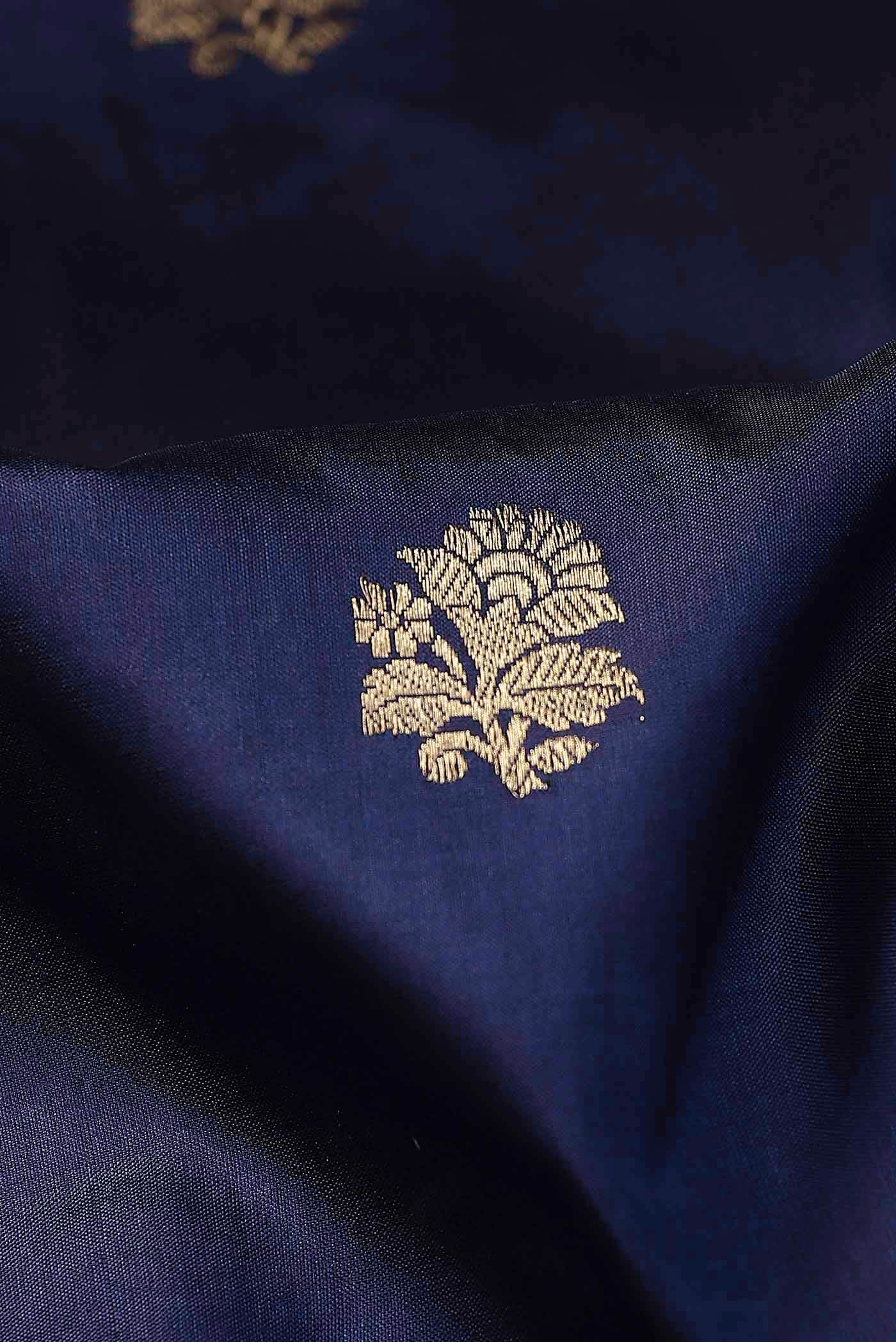 Blue Banarasi Katan Silk Saree