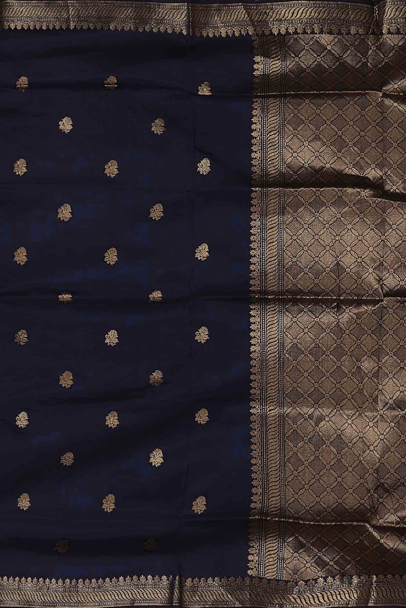 Blue Banarasi Katan Silk Saree