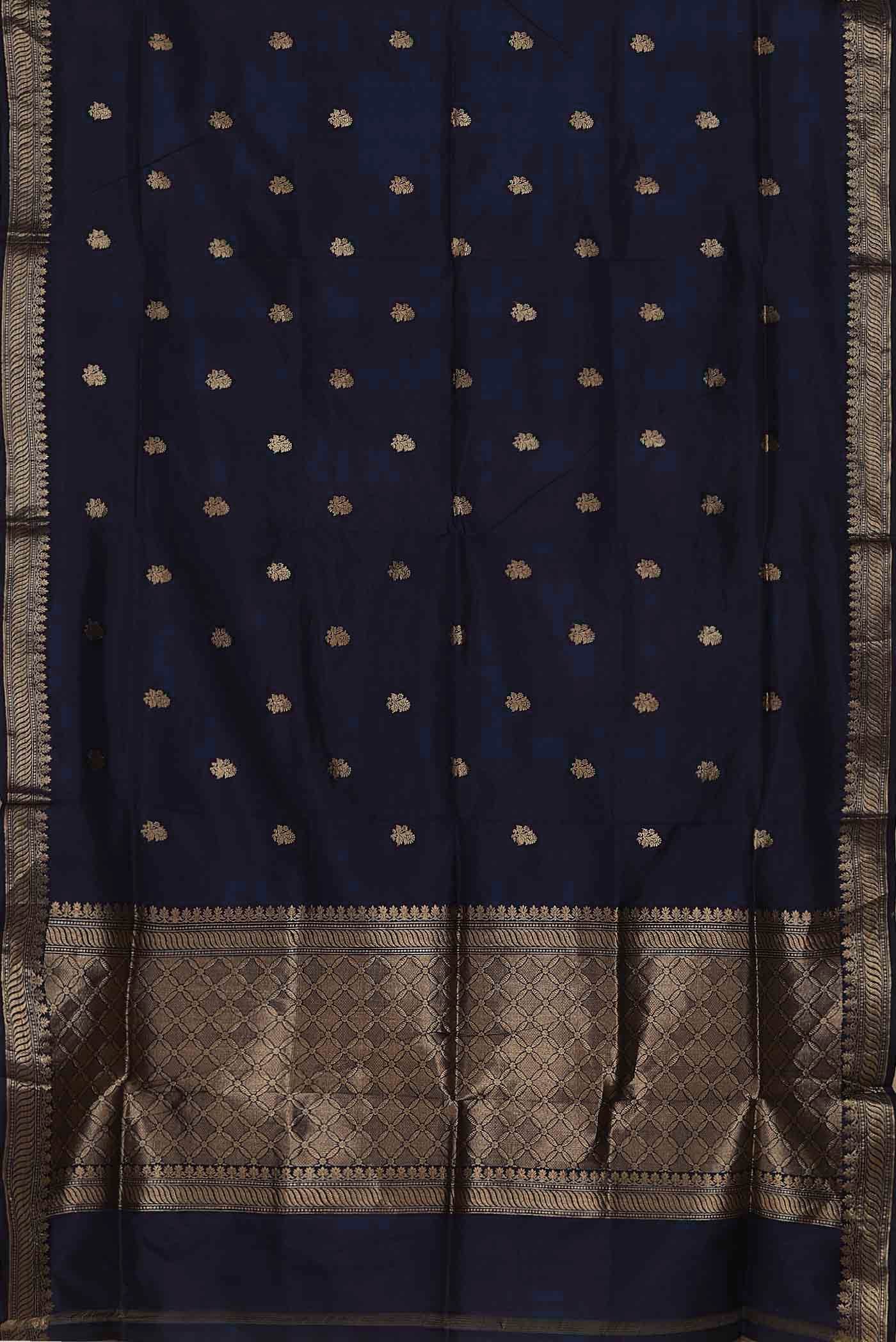 Blue Banarasi Katan Silk Saree
