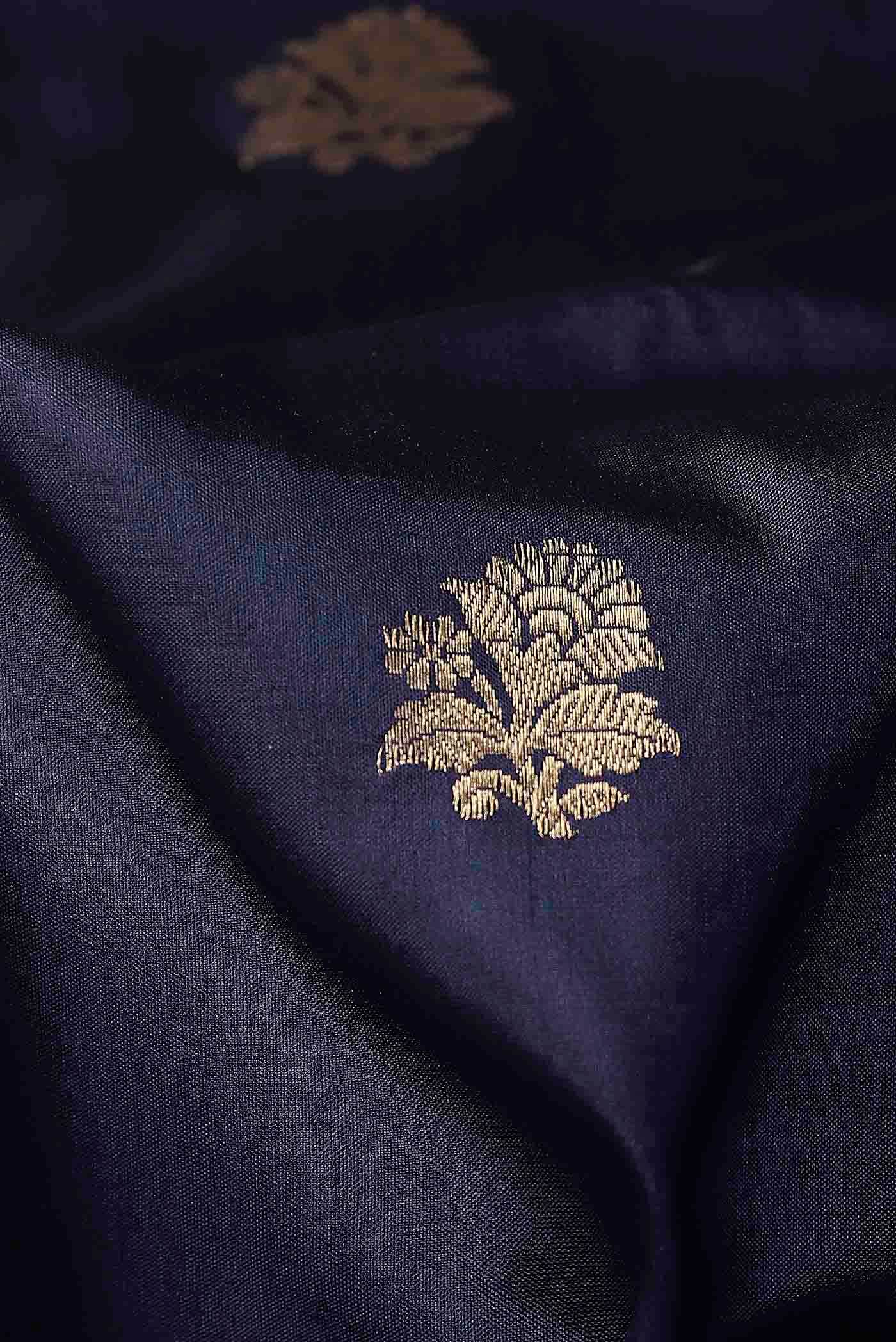 Blue Banarasi Katan Silk Saree
