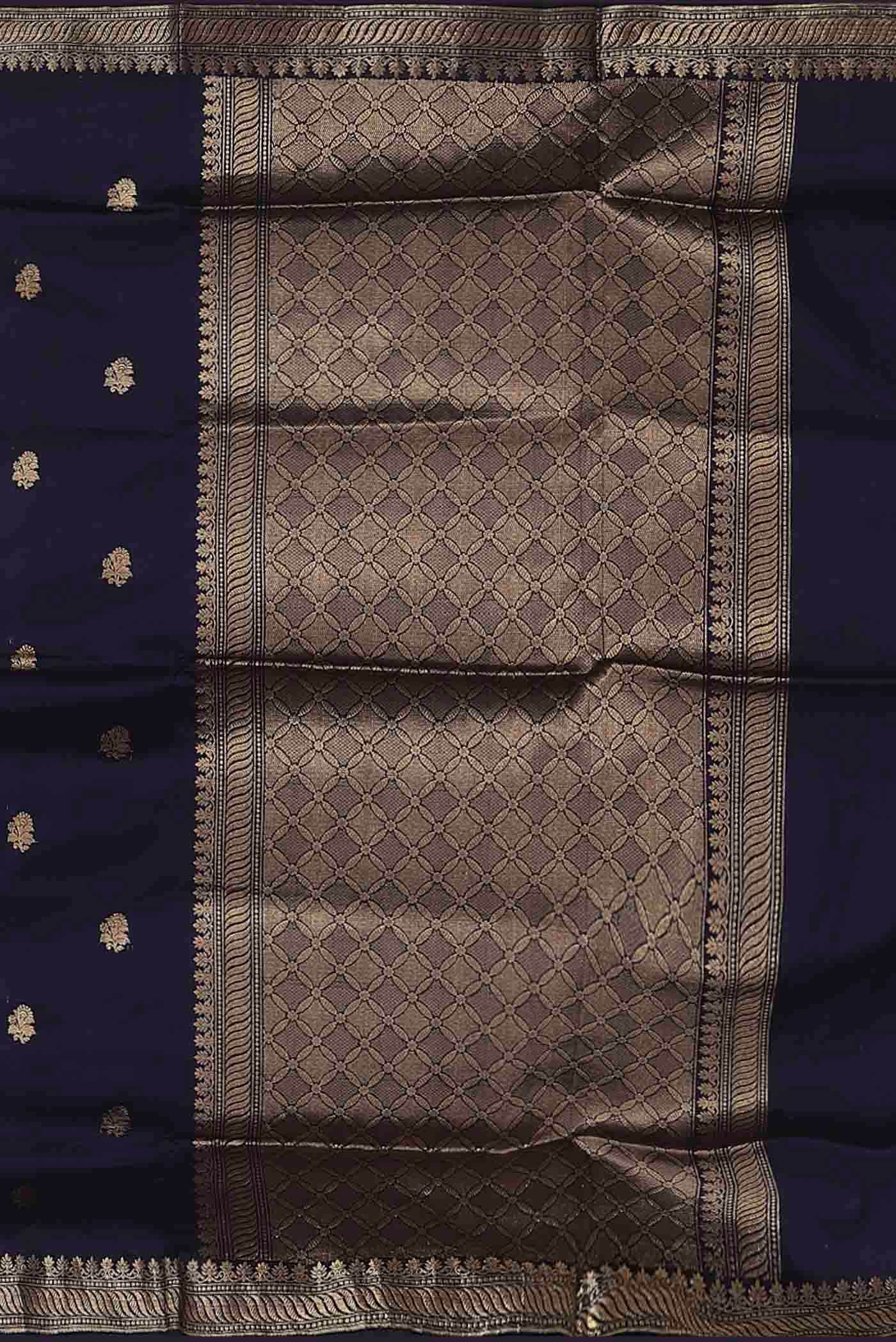 Blue Banarasi Katan Silk Saree