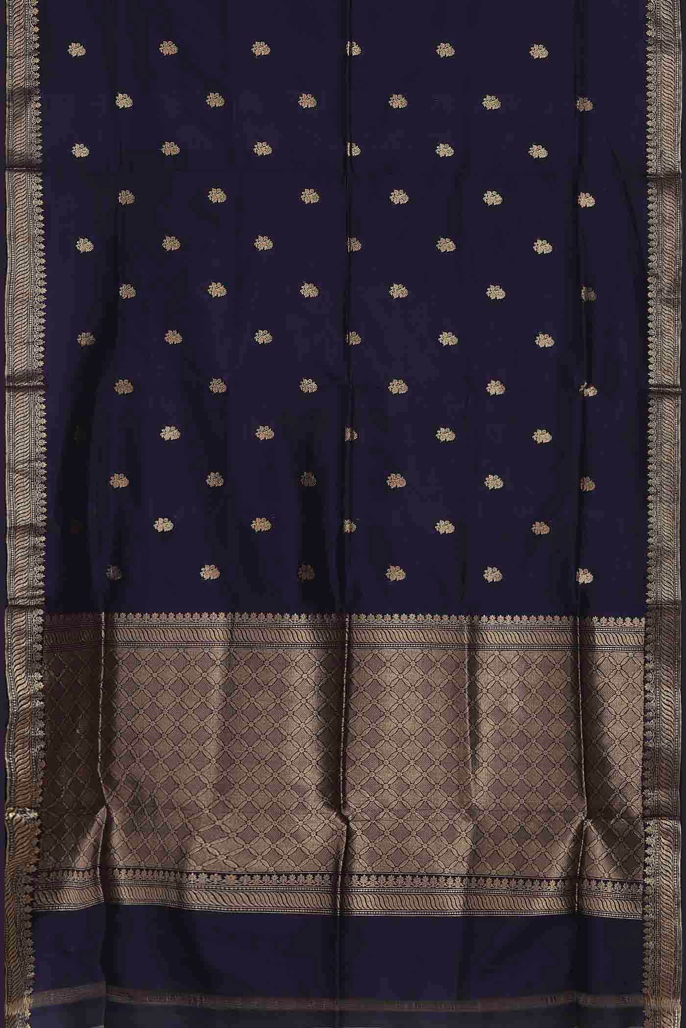 Blue Banarasi Katan Silk Saree