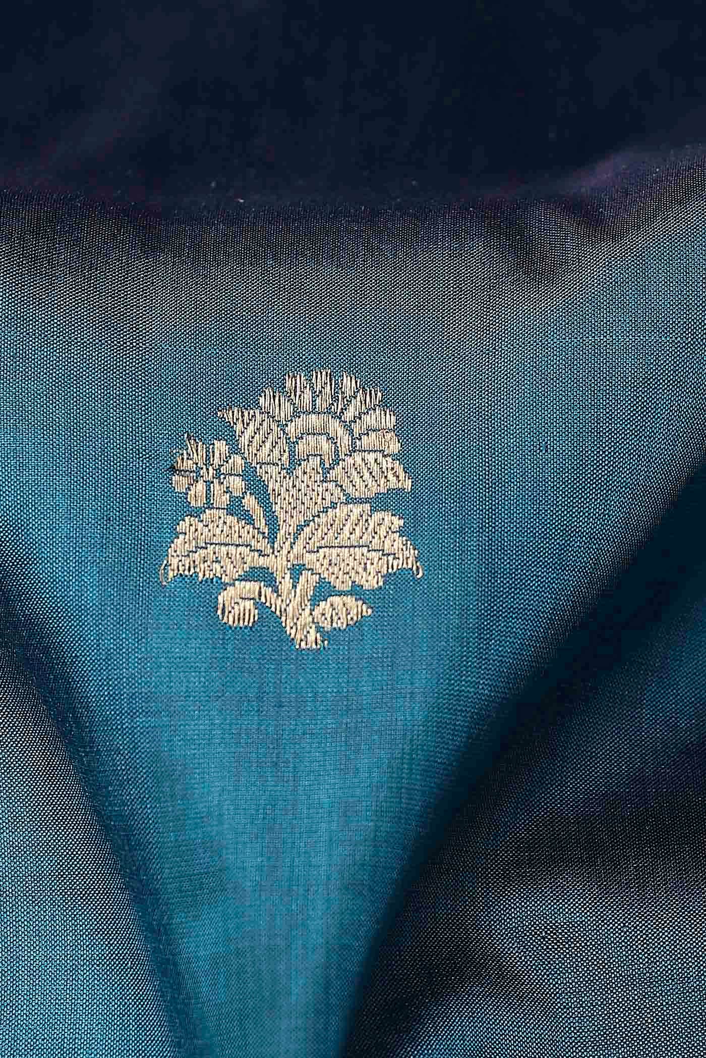 Blue Banarasi Katan Silk Saree