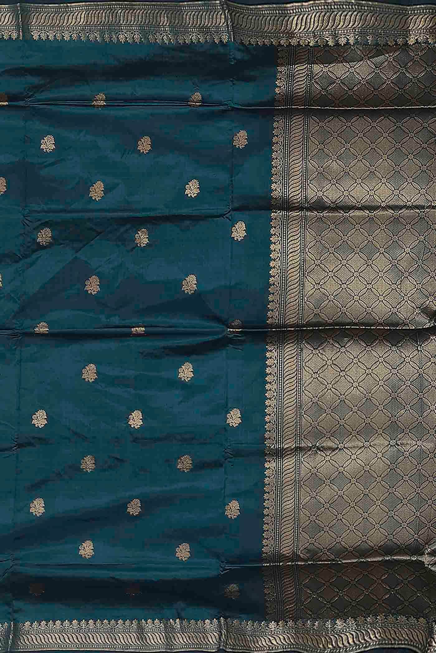 Blue Banarasi Katan Silk Saree