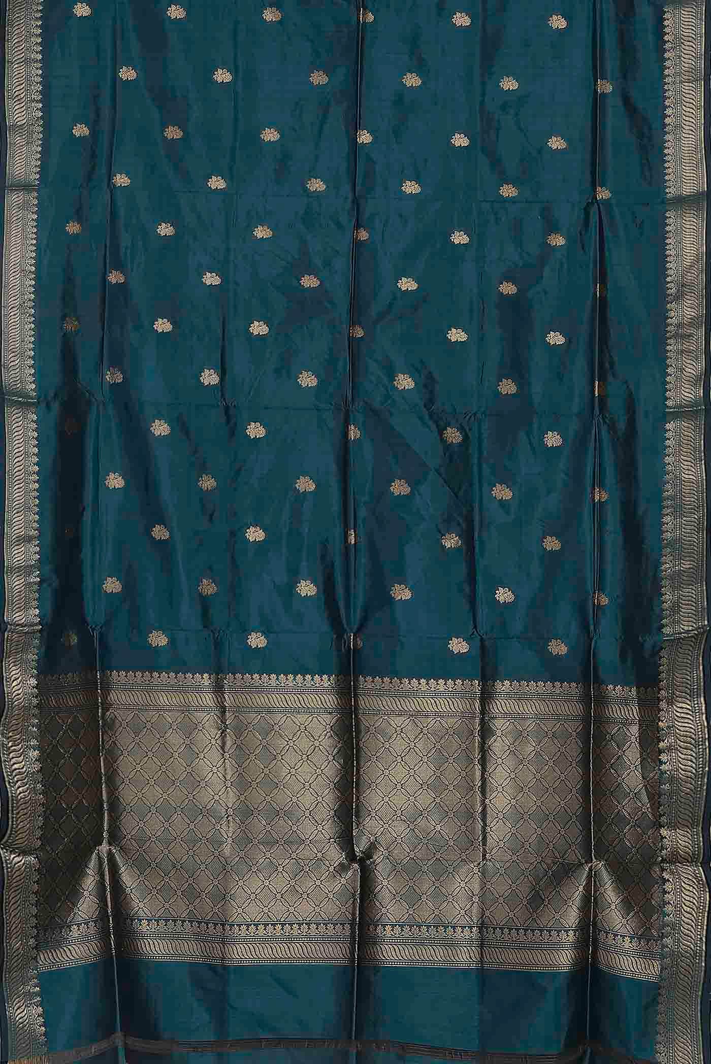 Blue Banarasi Katan Silk Saree