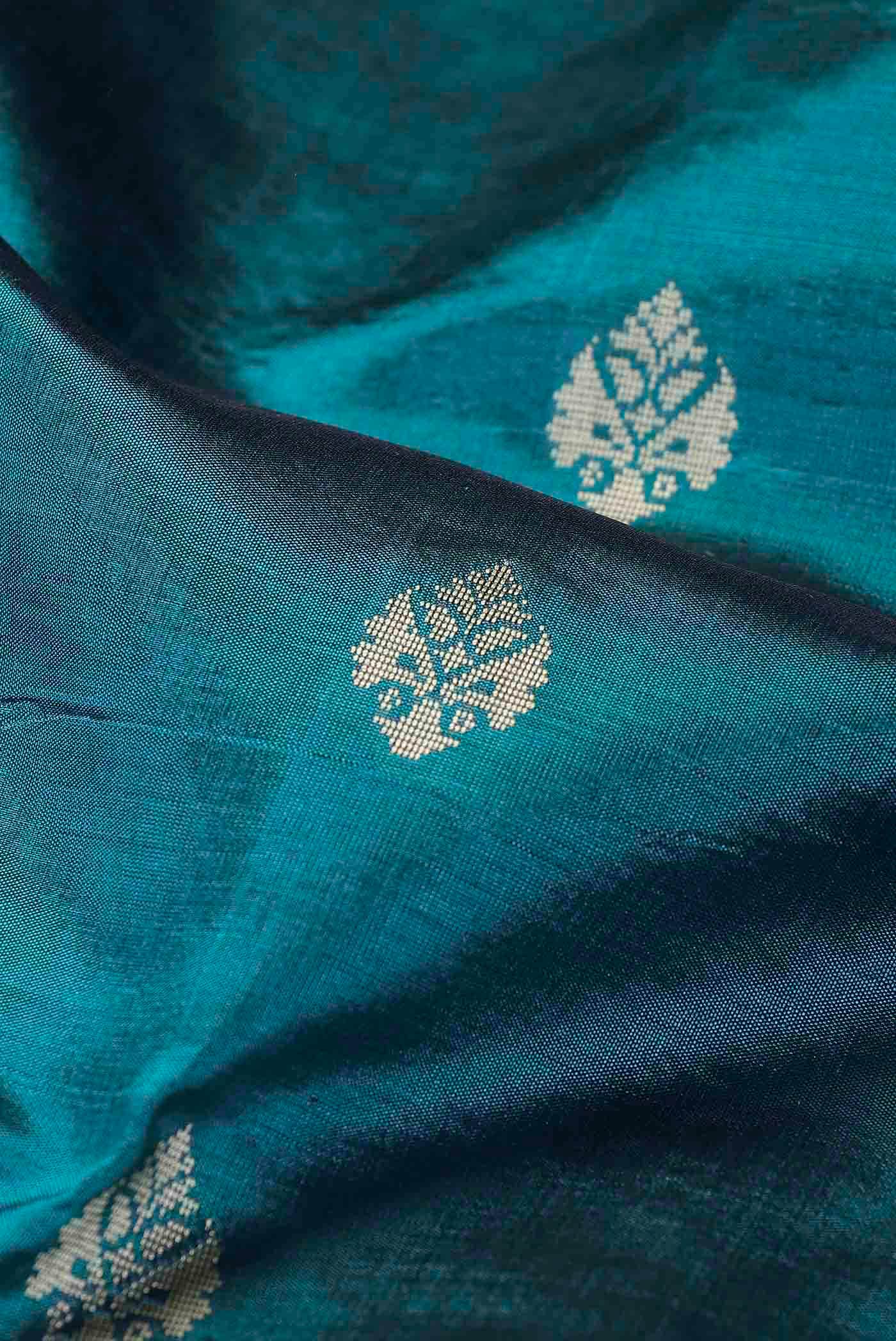 Blue Banarasi Katan Silk Saree