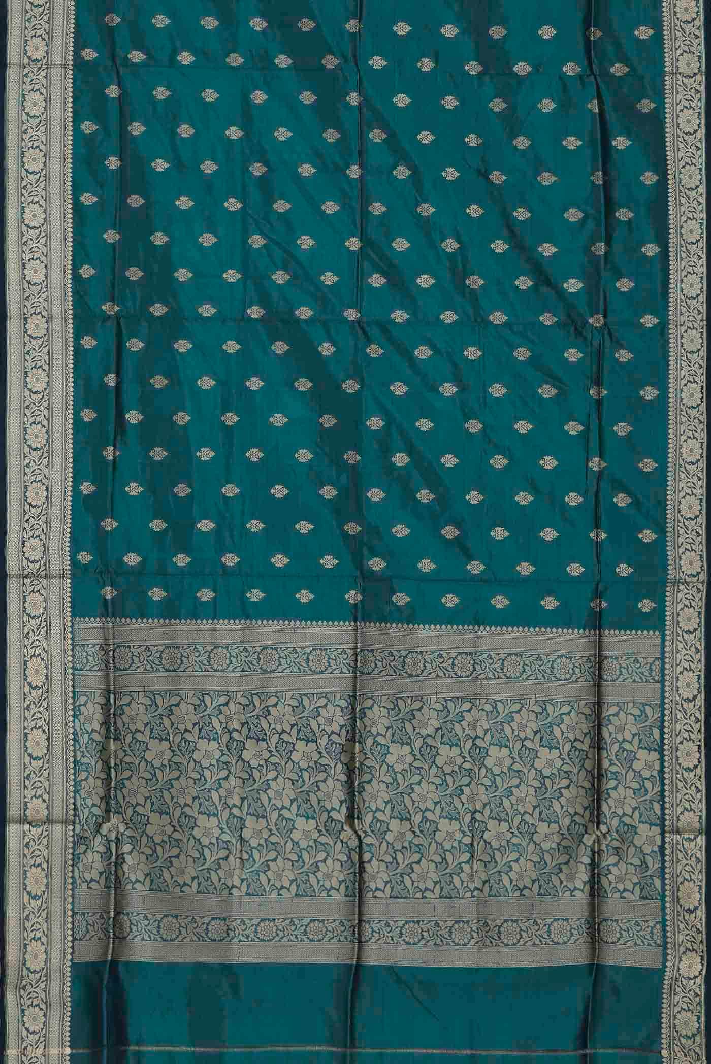 Blue Banarasi Katan Silk Saree
